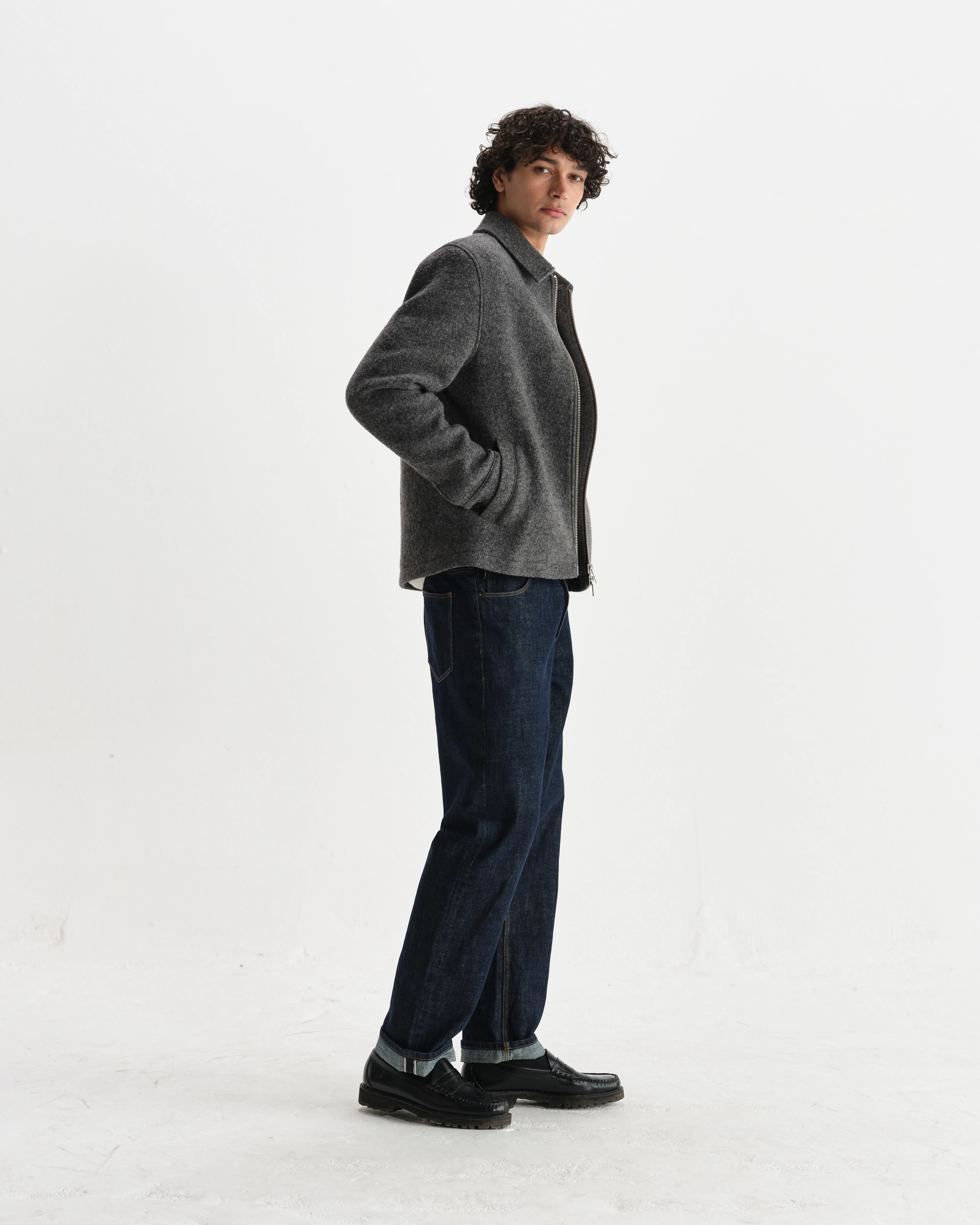 Eldon - Mid Grey Boiled Wool Jacket - Image 5