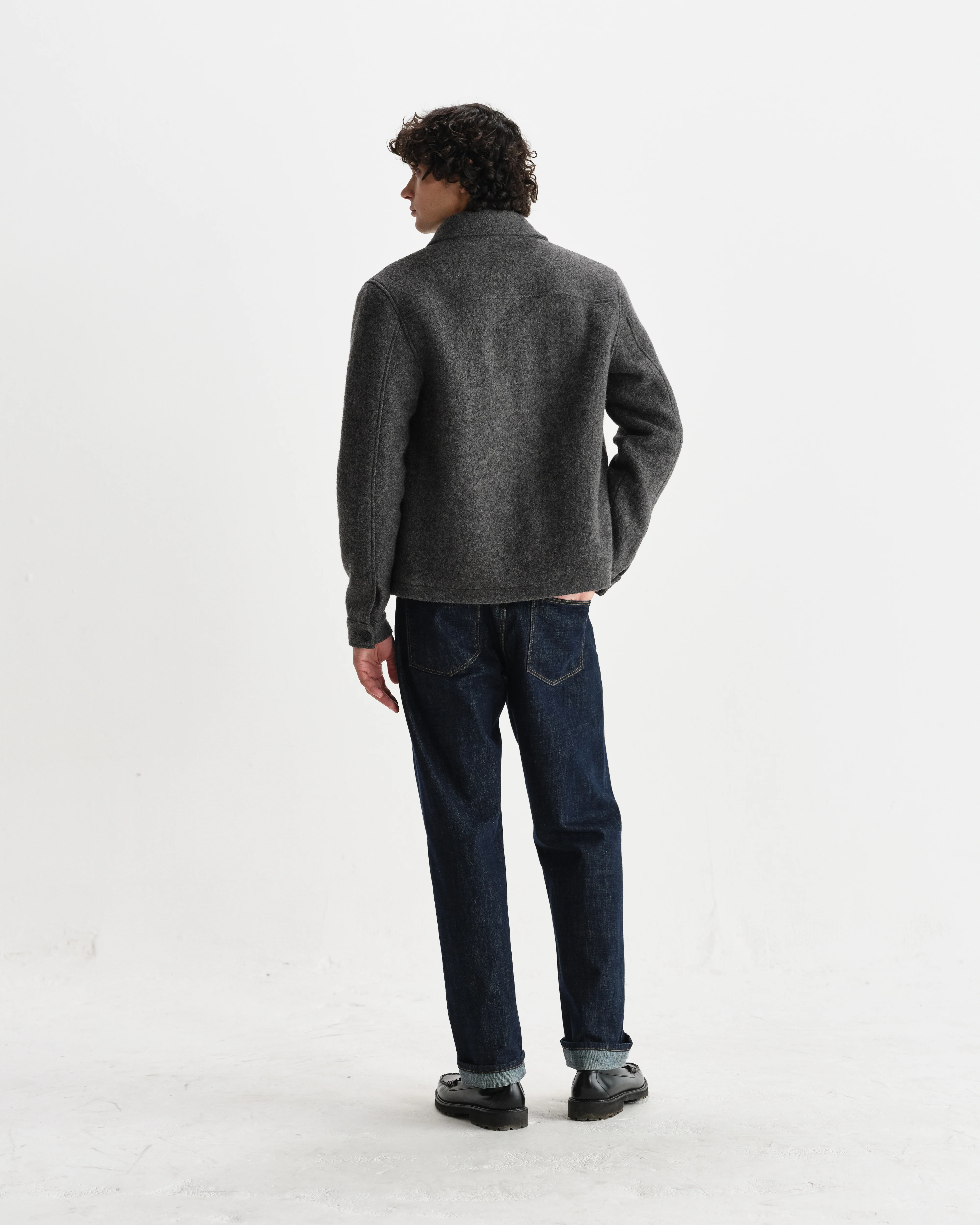 Eldon - Mid Grey Boiled Wool Jacket - Image 6