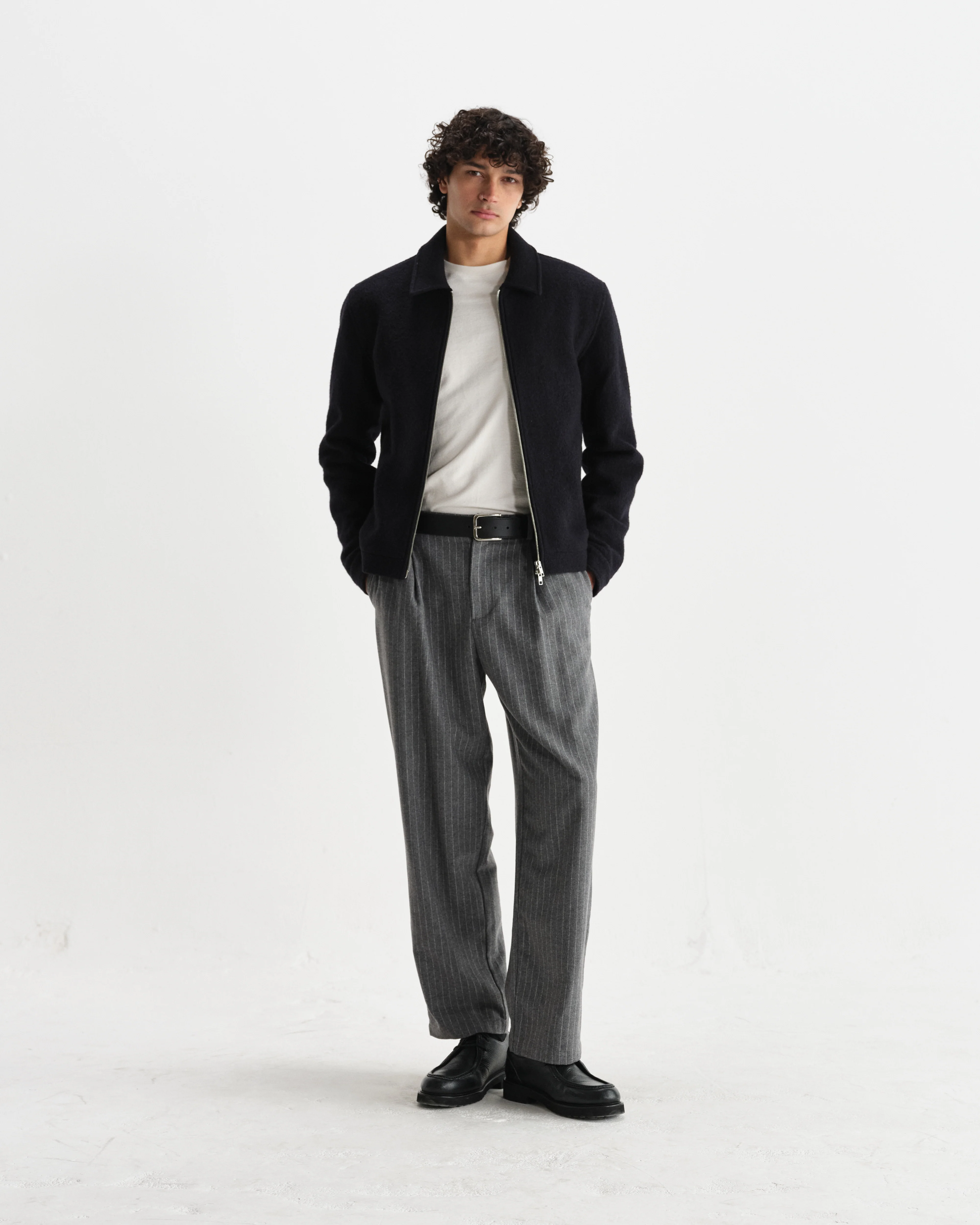 Eldon - Midnight Navy Boiled Wool Jacket - Image 4