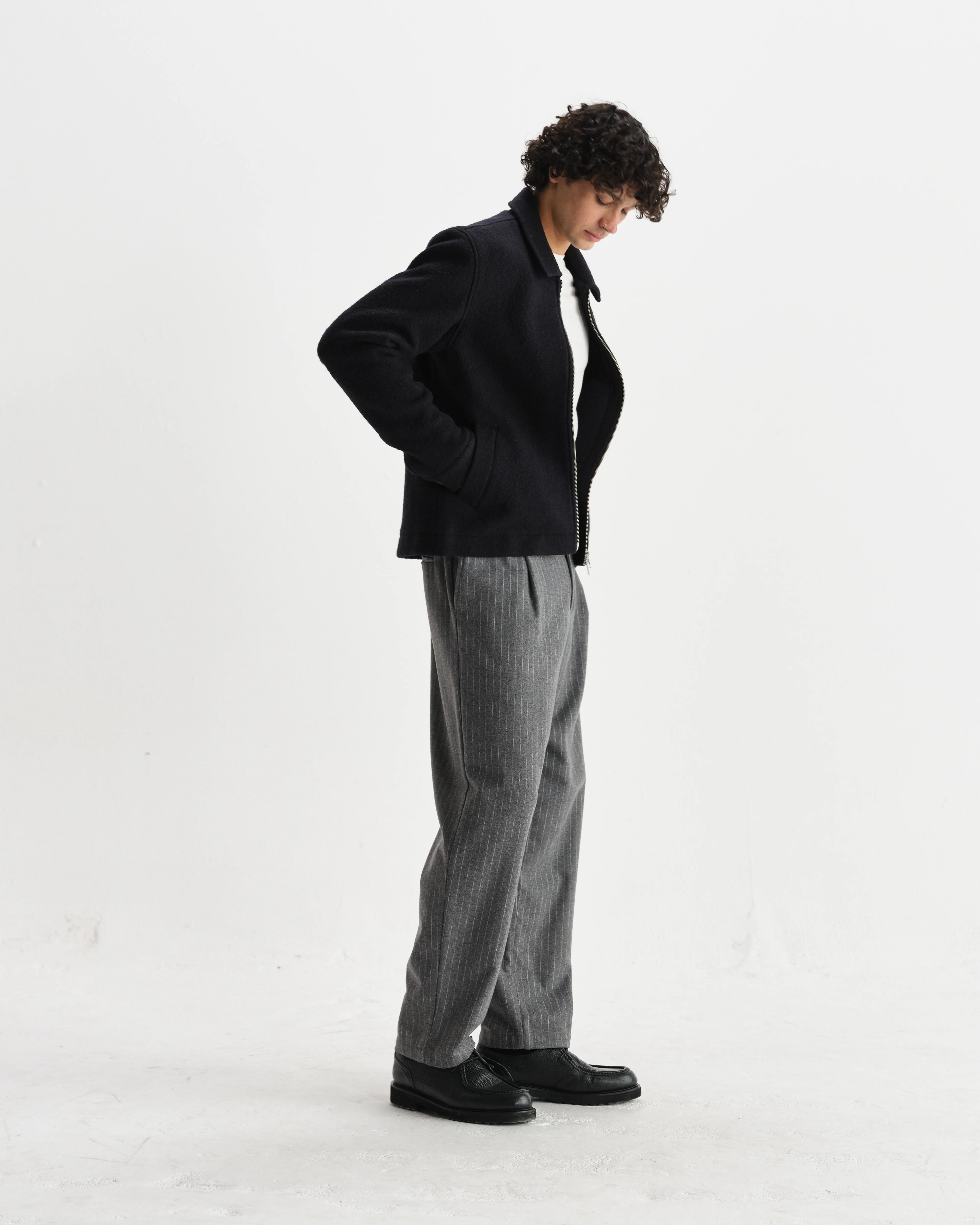 Eldon - Midnight Navy Boiled Wool Jacket - Image 5