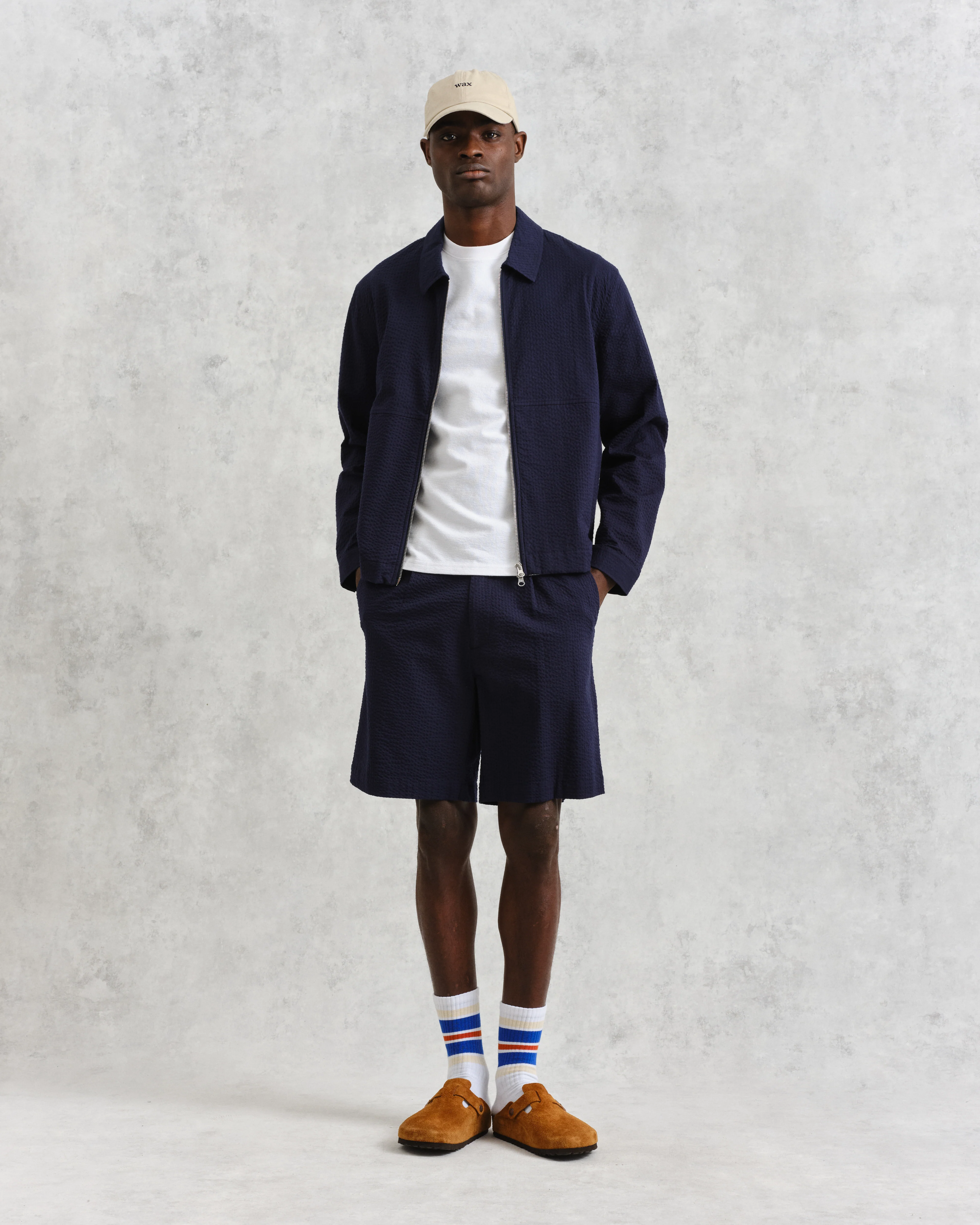 Eldon - Navy Cotton Seersucker Jacket - Image 5
