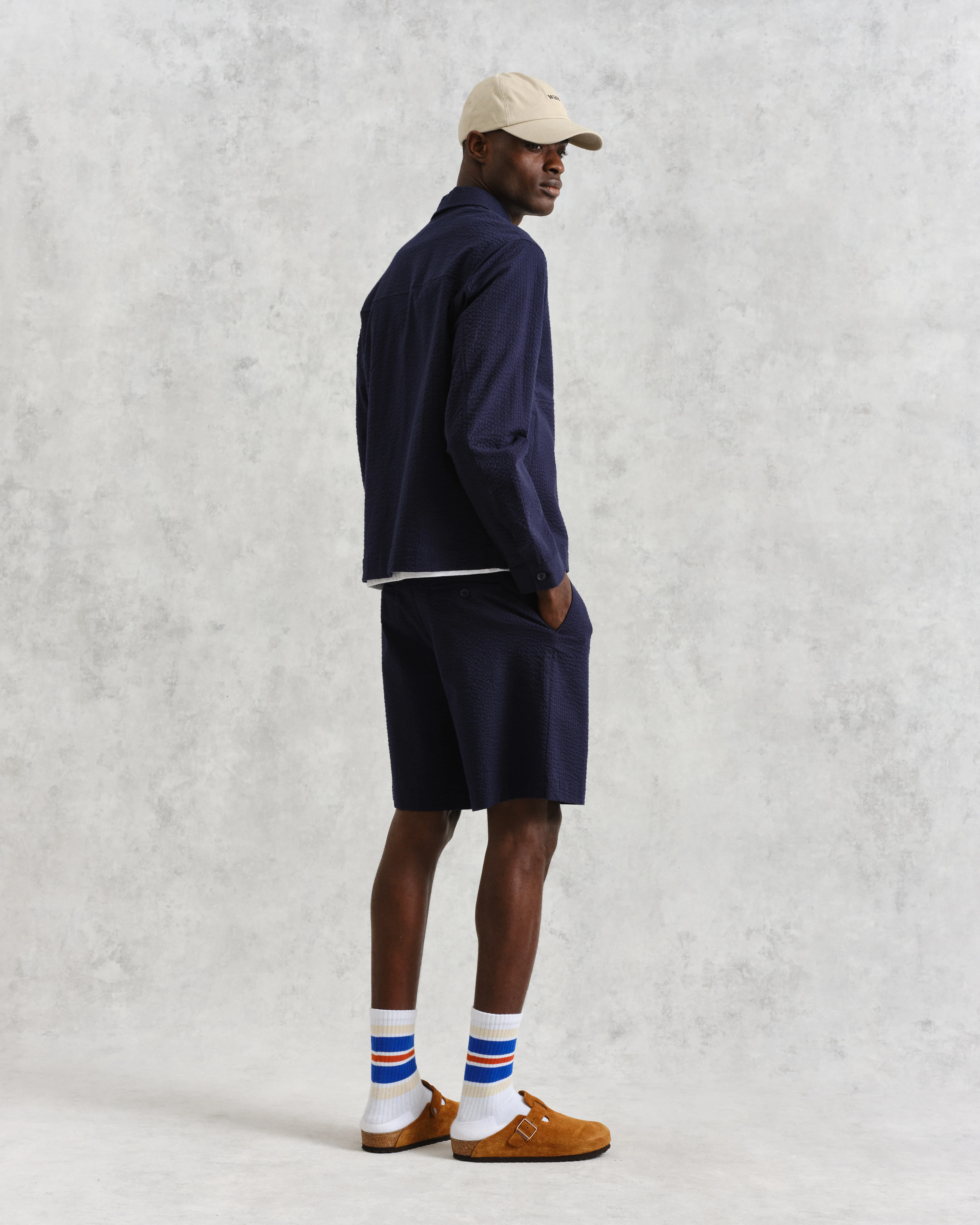 Eldon - Navy Cotton Seersucker Jacket - Image 6