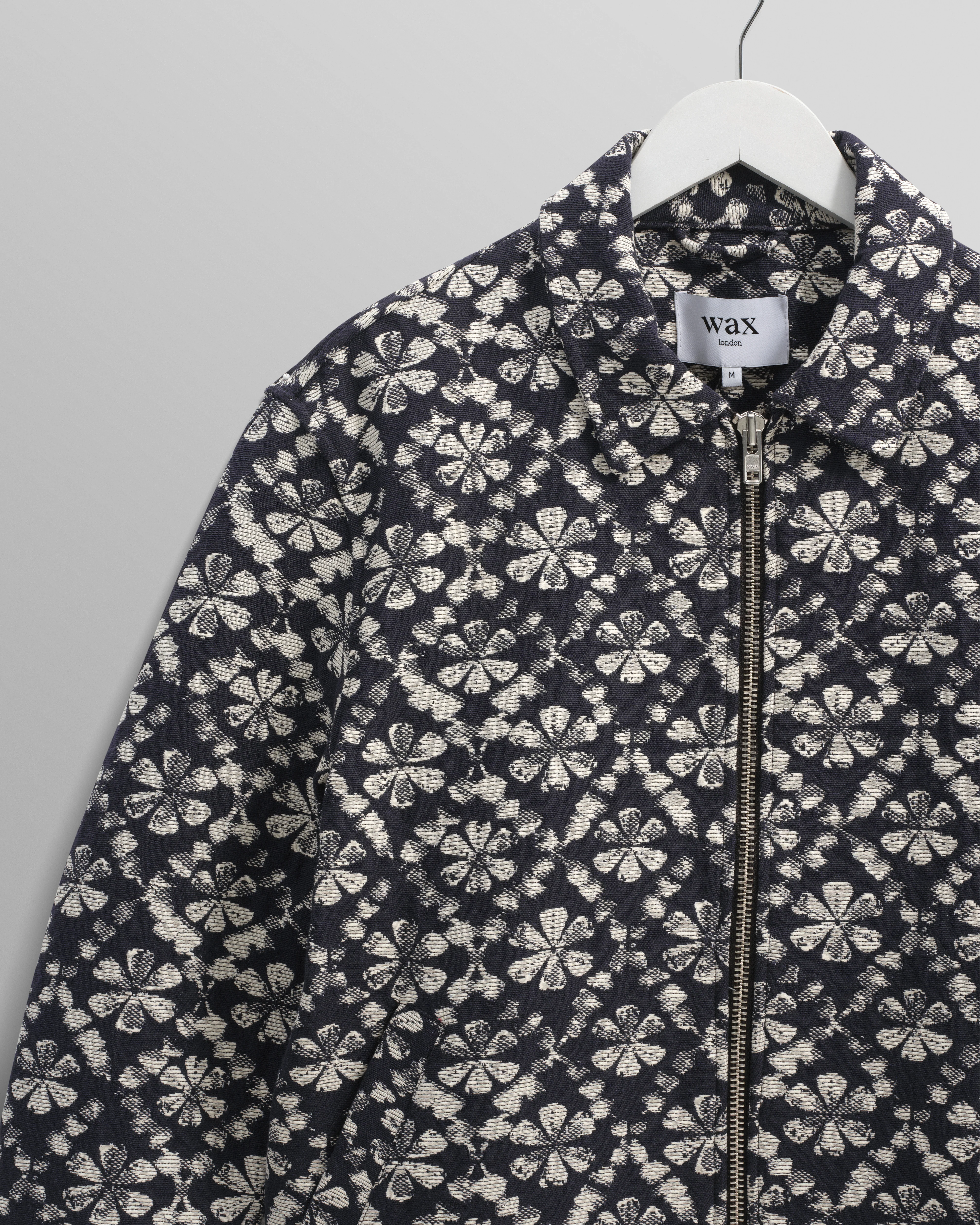 Eldon - Navy Flower Stamp Jacquard Jacket - Image 7
