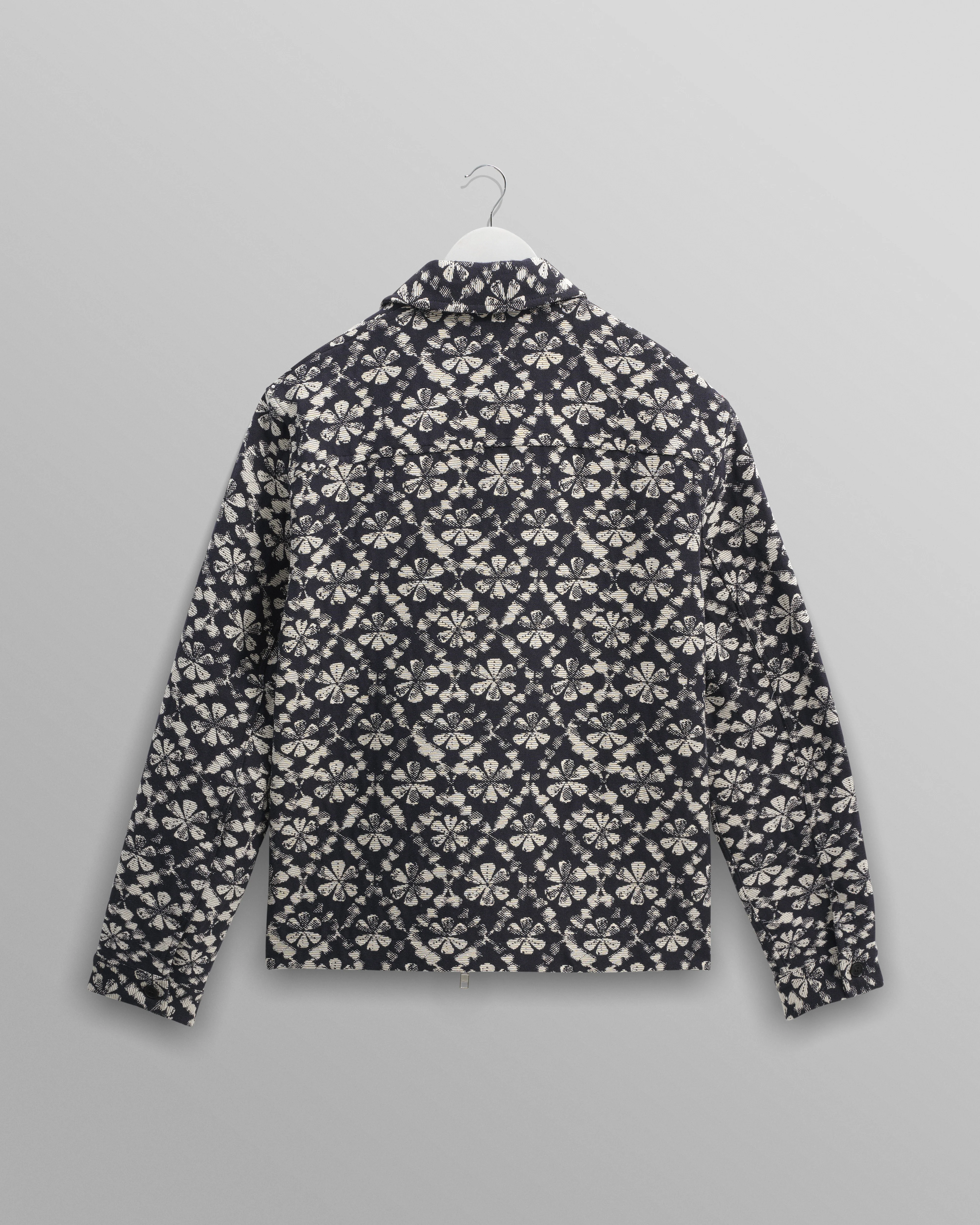 Eldon - Navy Flower Stamp Jacquard Jacket - Image 8