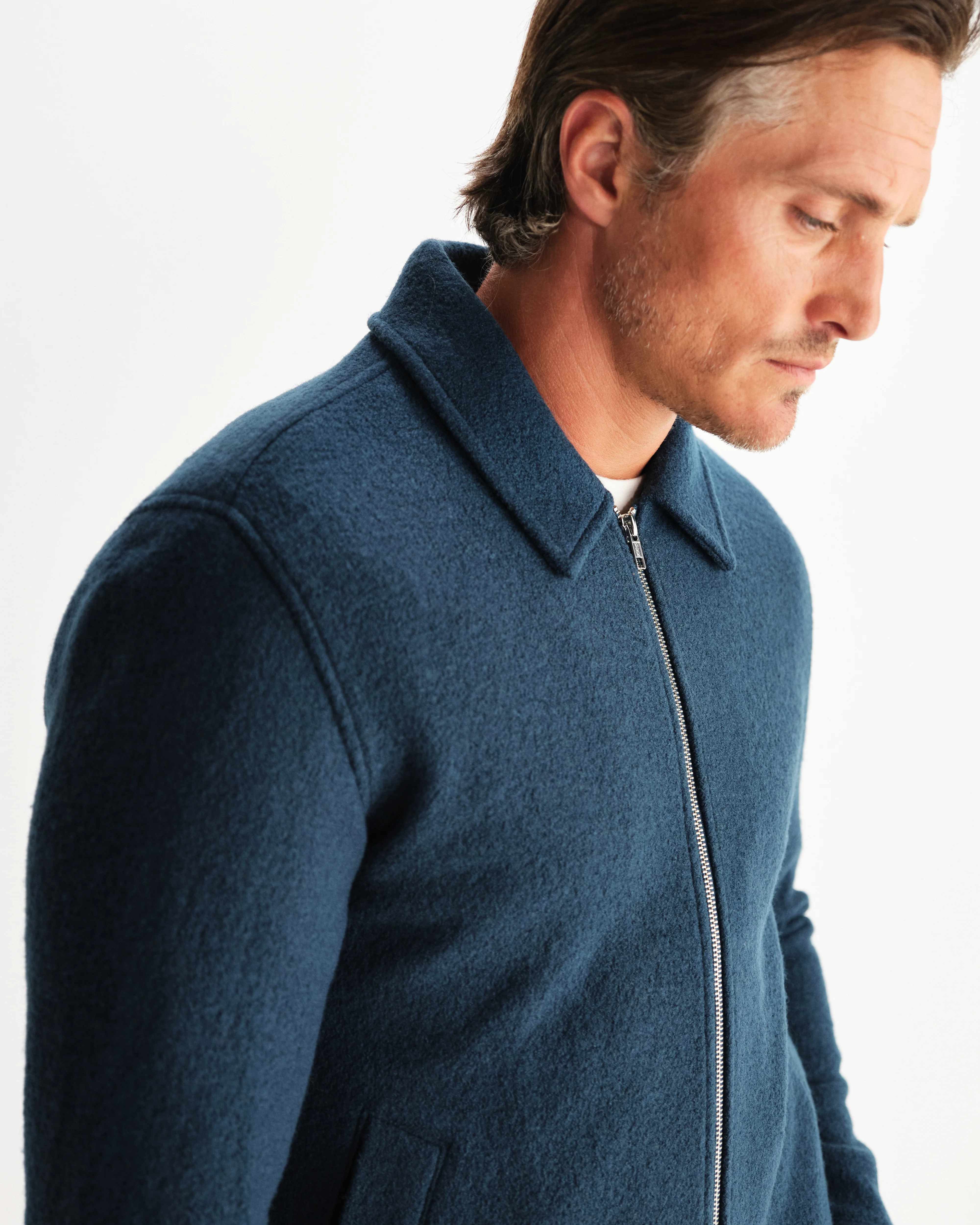 Eldon - Teal Boiled Wool Jacket - Image 3