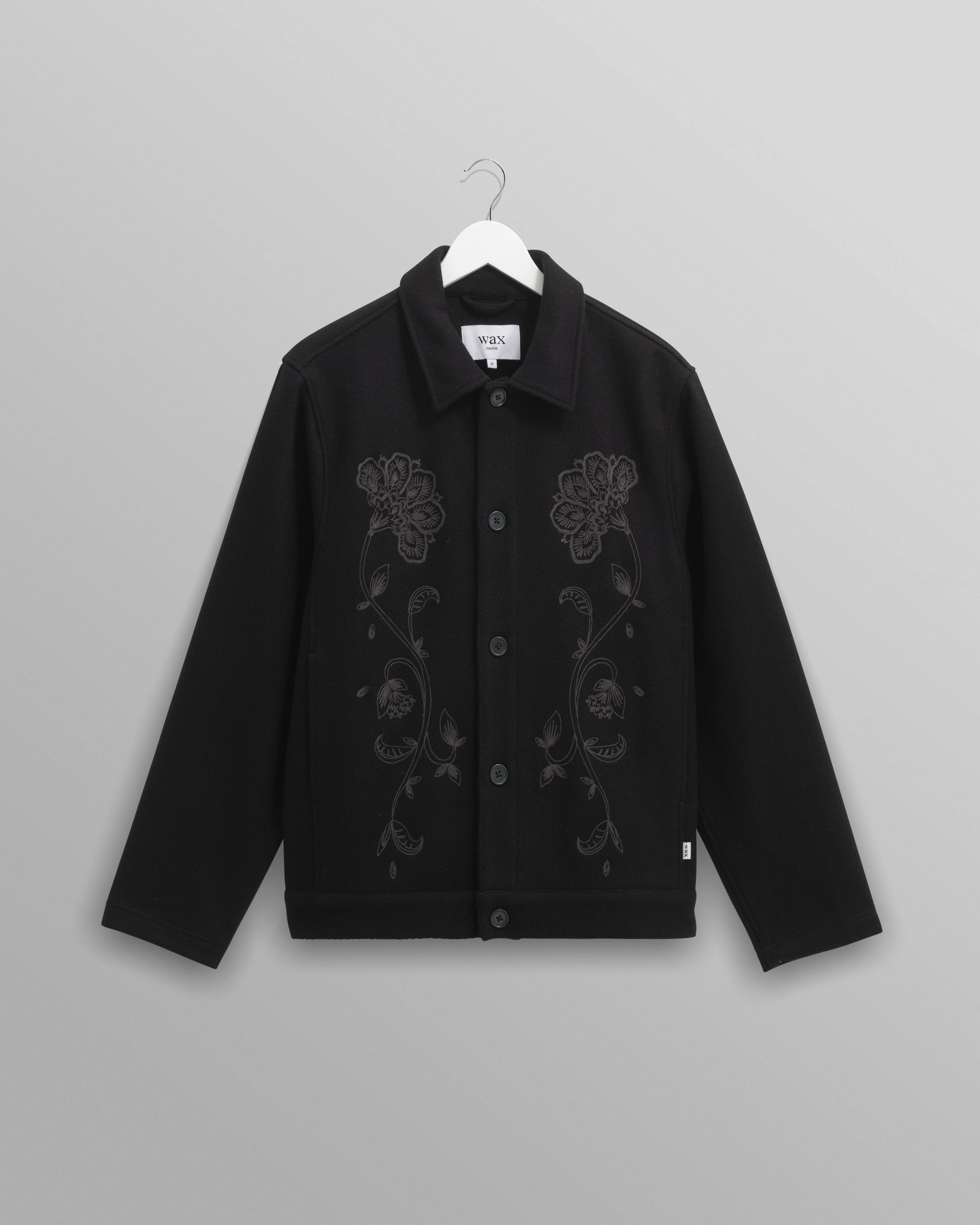 Elm - Black Floral Embroidered Wool Jacket