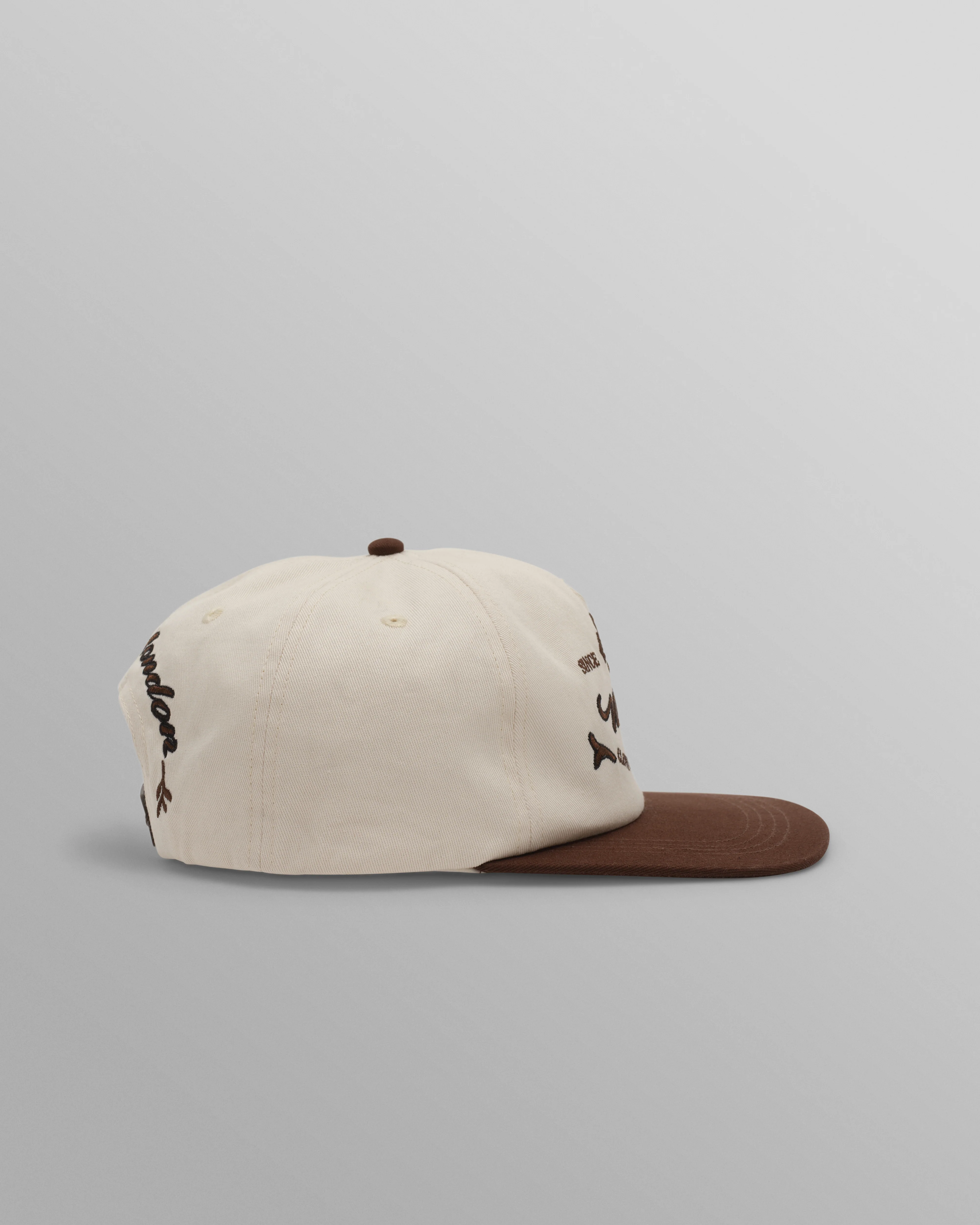 Farrell - Ecru And Brown Script Crest Trucker Cap - Image 4
