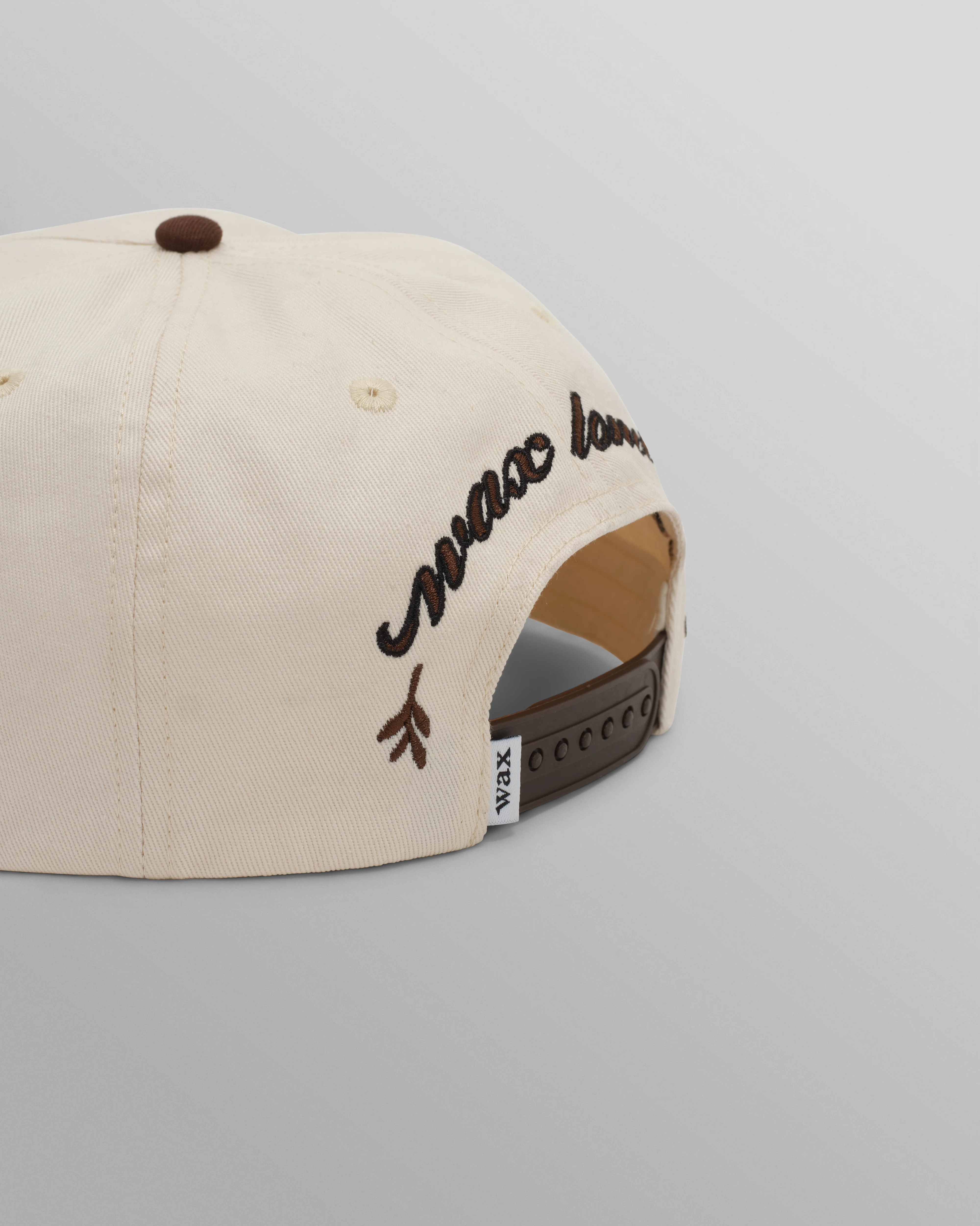 Farrell - Ecru And Brown Script Crest Trucker Cap - Image 5