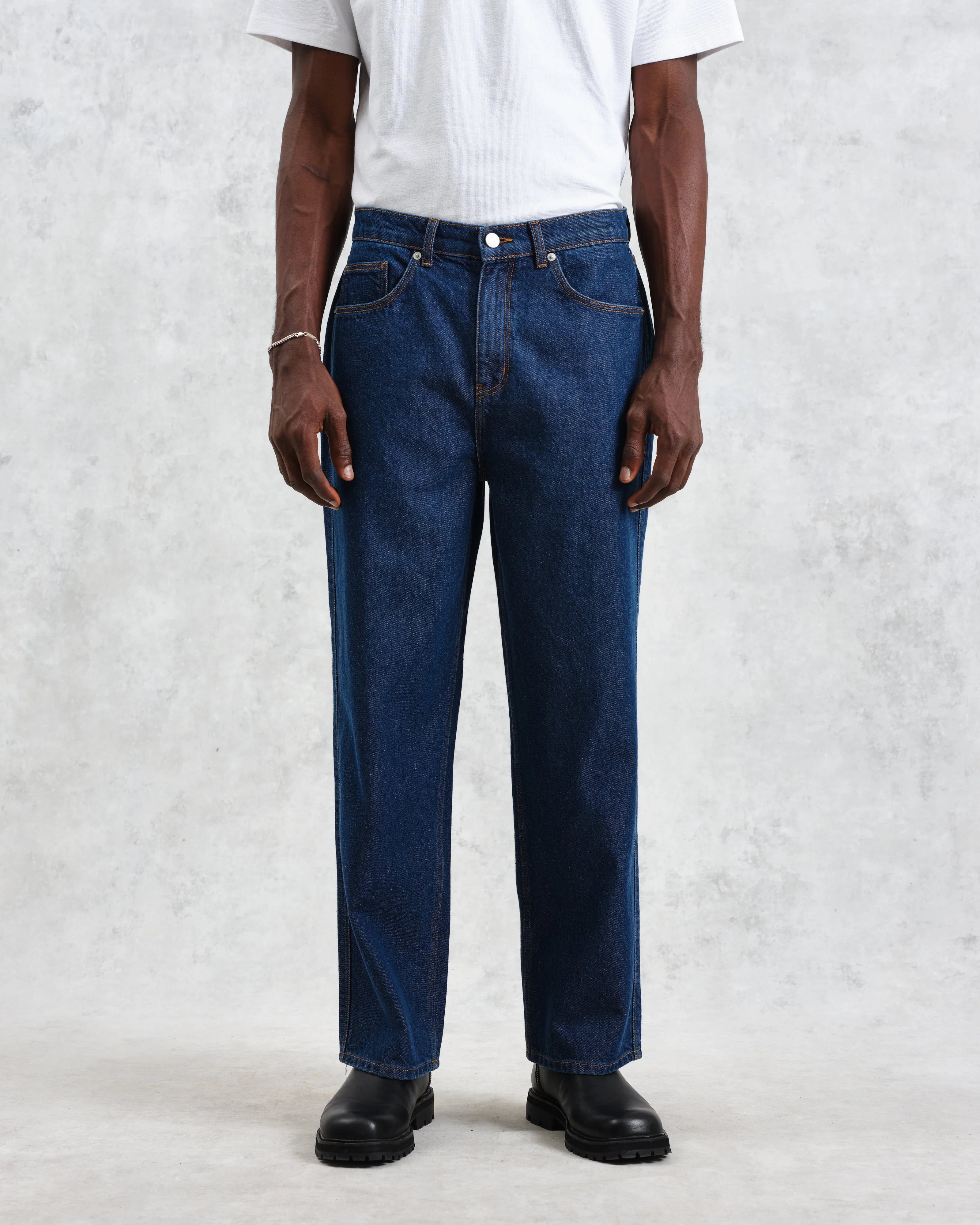 Felix - Dark Wash Loose Fit Denim Jeans - Image 3