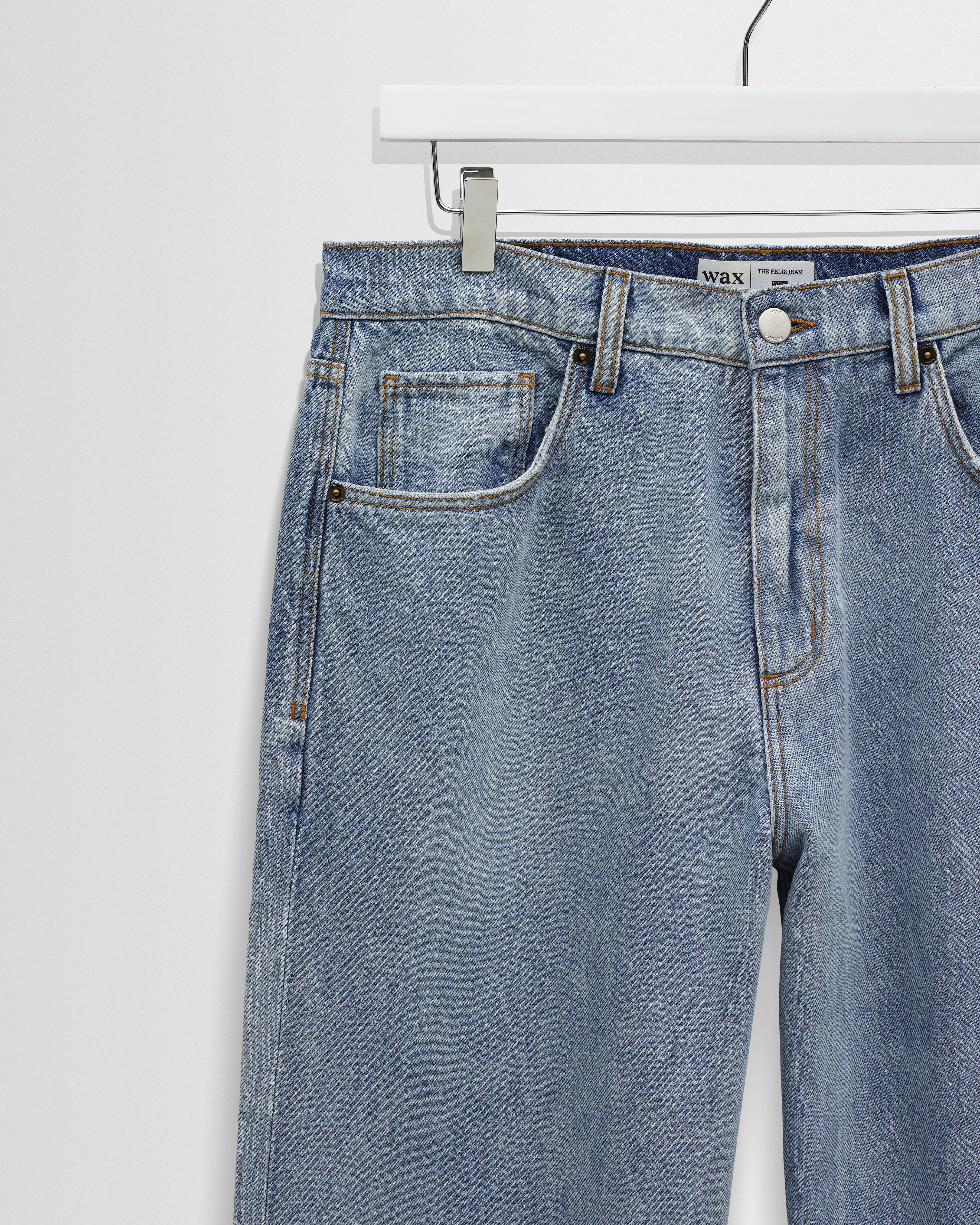 Felix - Light Blue Wash Loose Fit Denim Jeans - Image 5