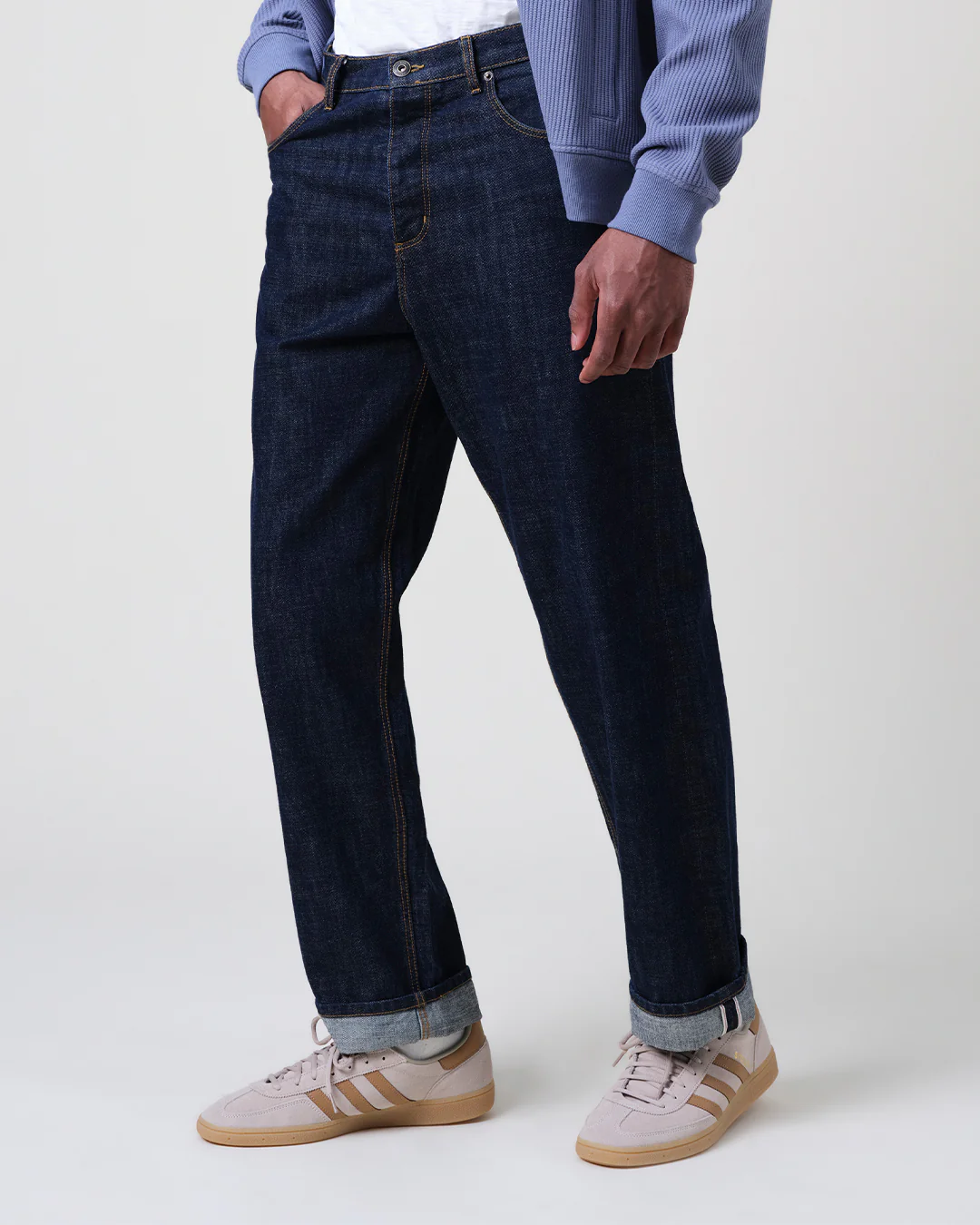 Felix - Rinse Wash Selvedge Loose Fit Denim Jeans - Image 3