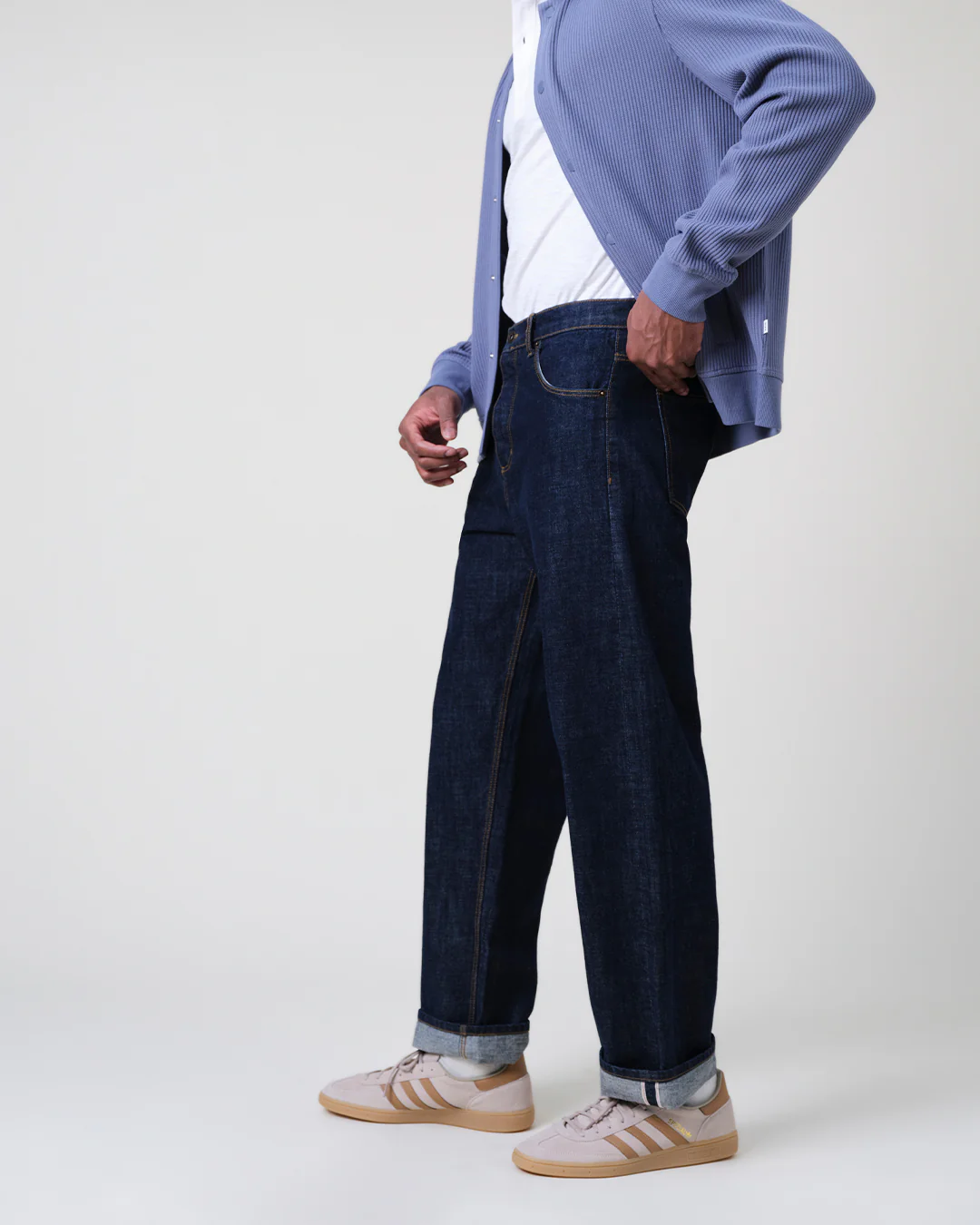 Felix - Rinse Wash Selvedge Loose Fit Denim Jeans - Image 4