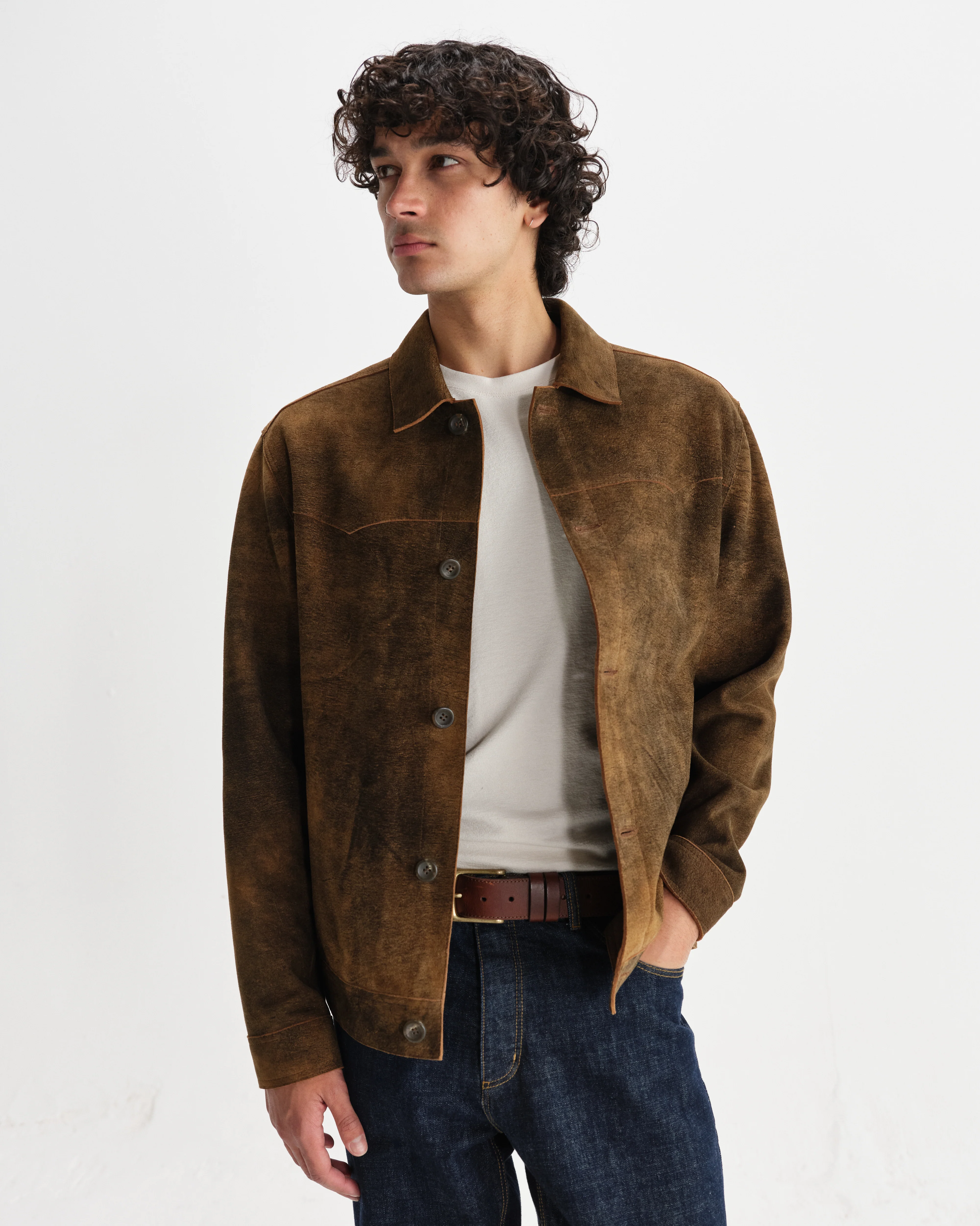 Fen - Tonal Brown Suede Jacket - Image 2