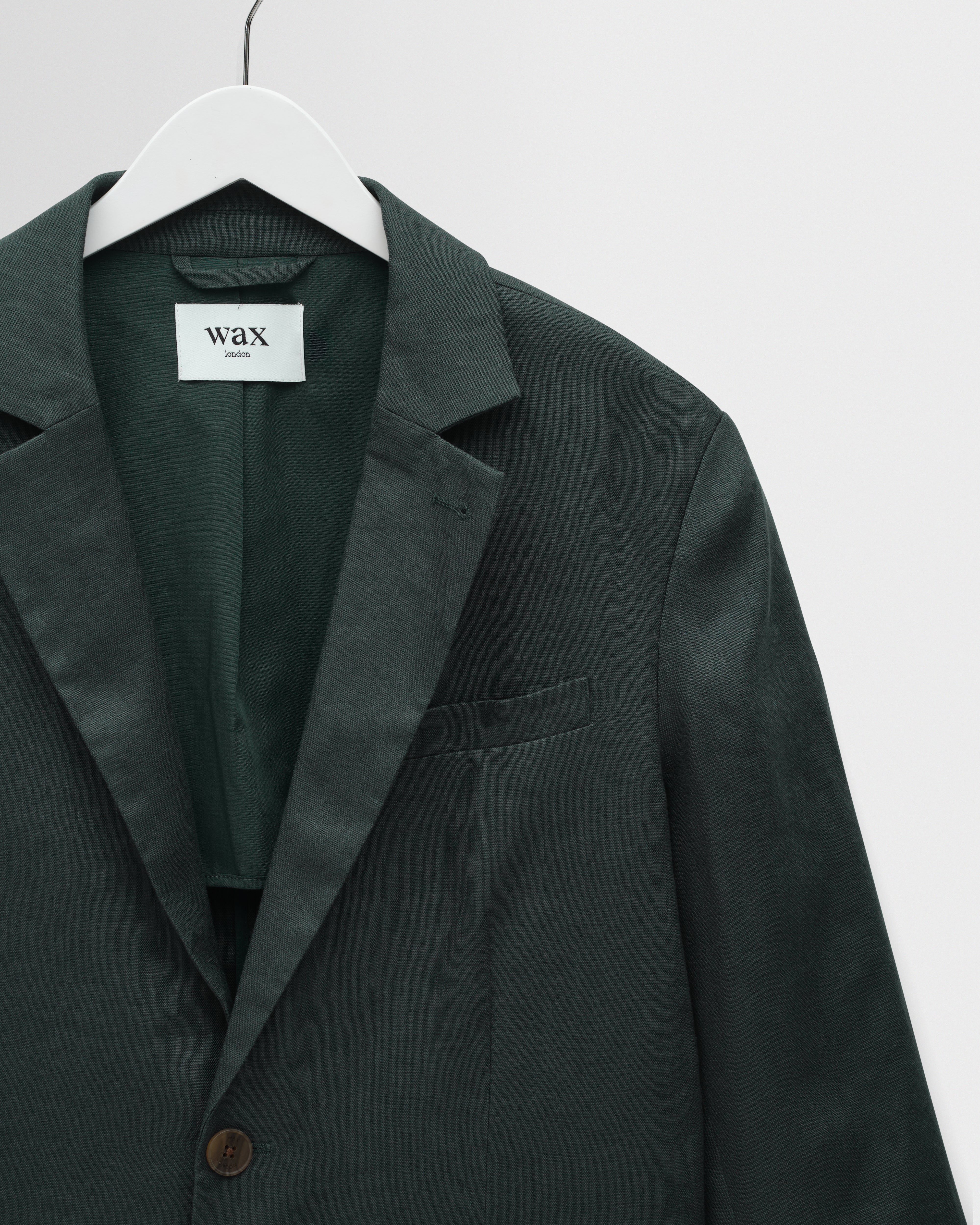 Fintry - Dark Green Linen Single-Breasted Blazer - Image 9