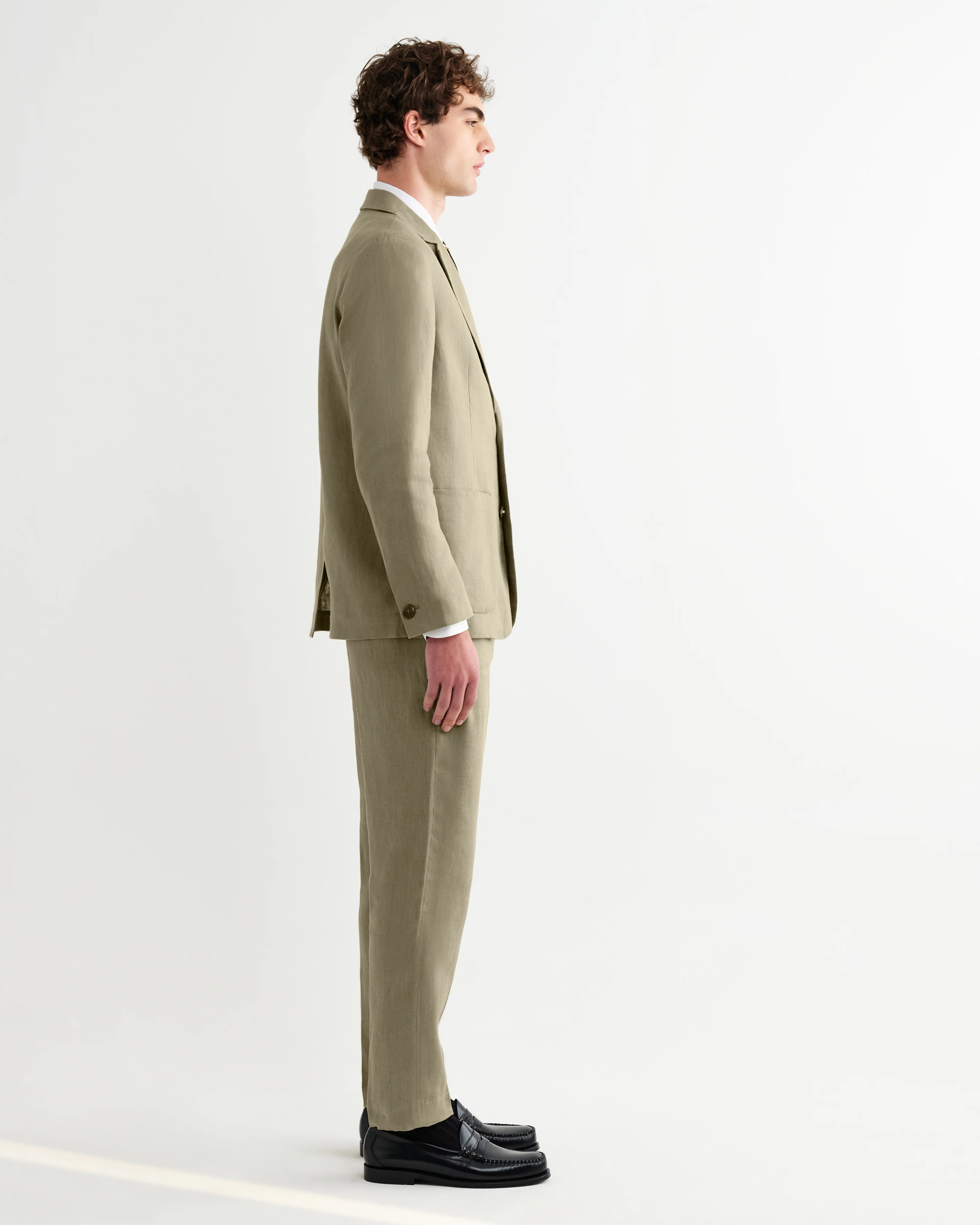 Fintry - Khaki Linen Single-Breasted Blazer - Image 6