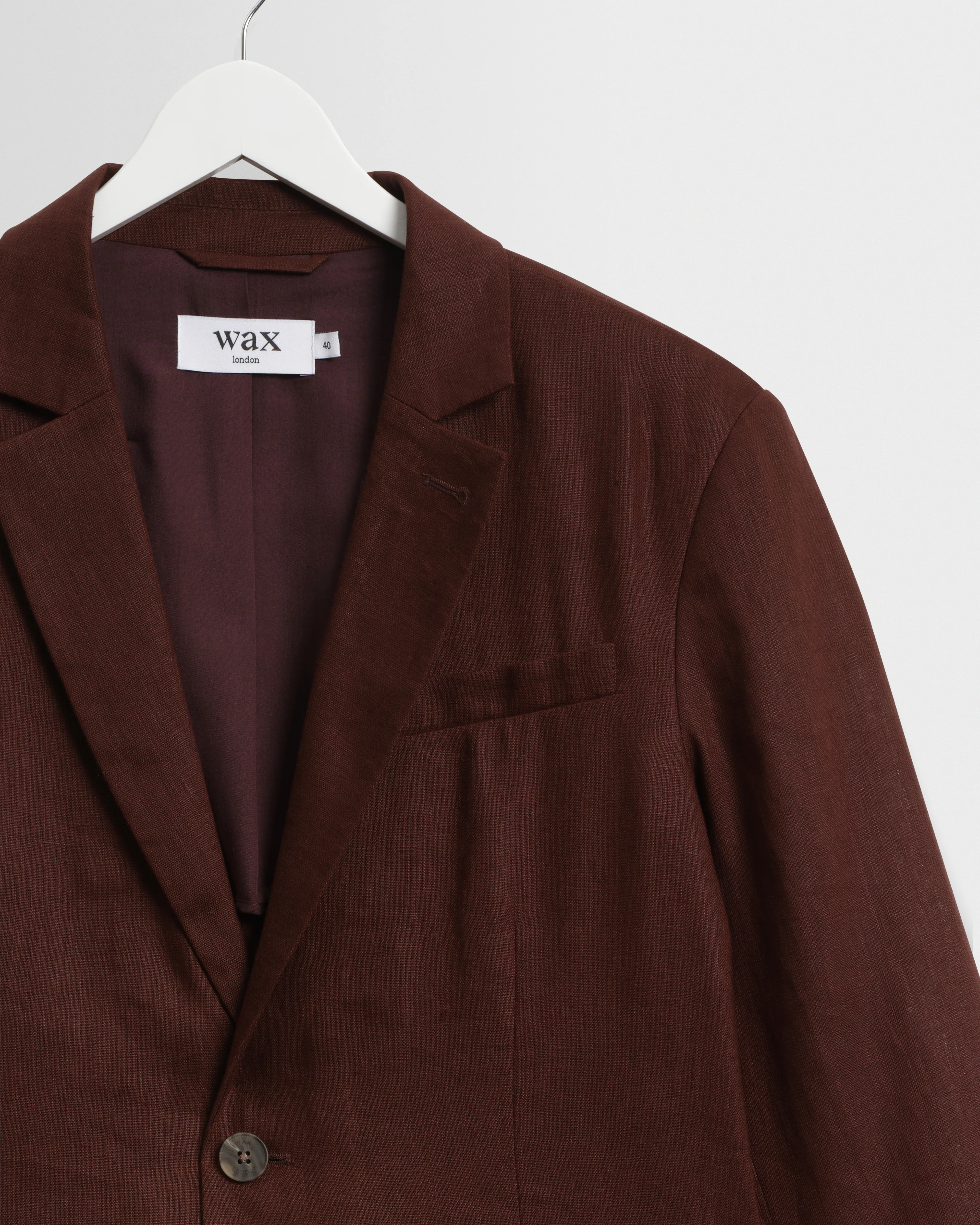 Fintry - Merlot Linen Single-Breasted Blazer - Image 10