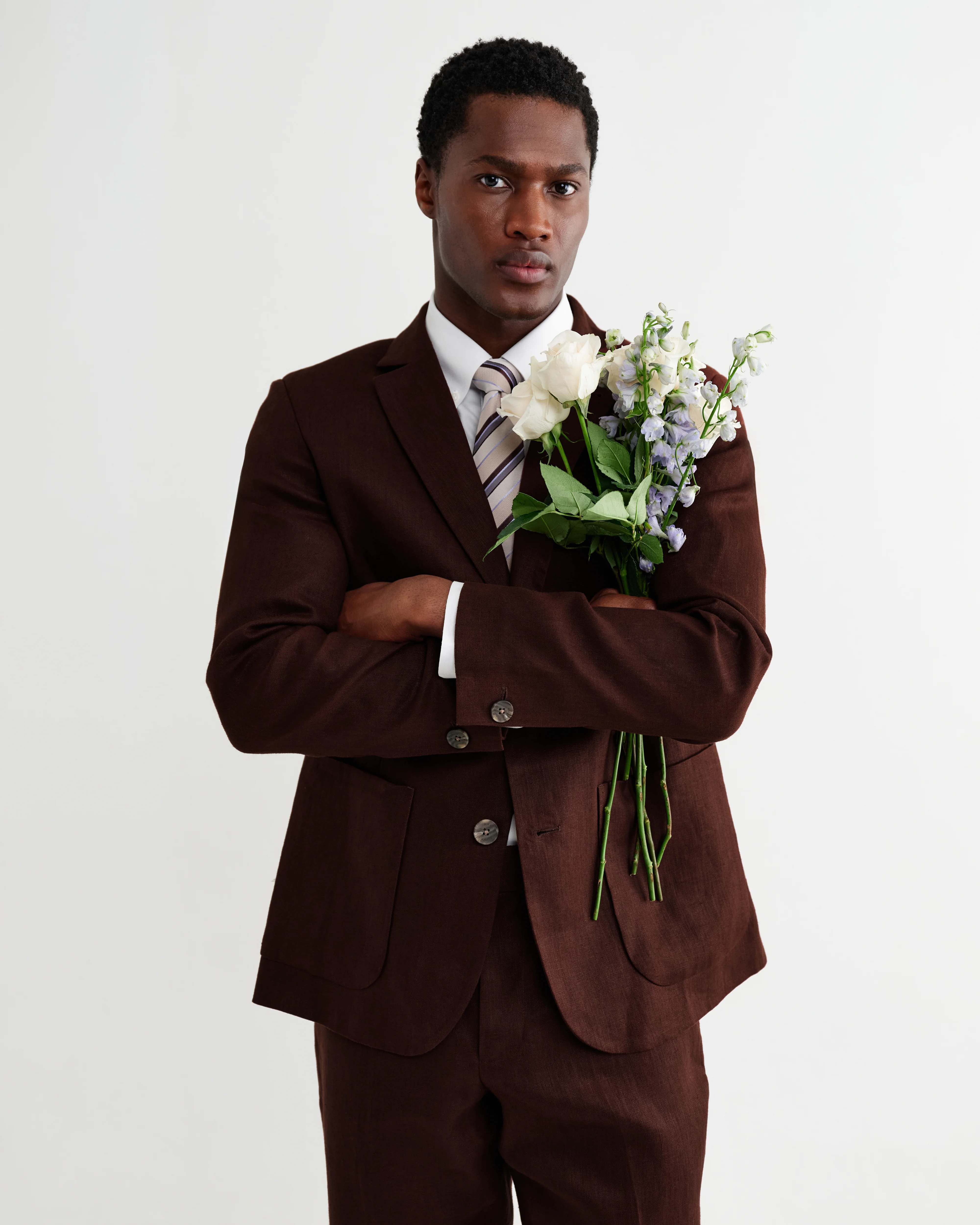 Fintry - Merlot Linen Single-Breasted Blazer - Image 6