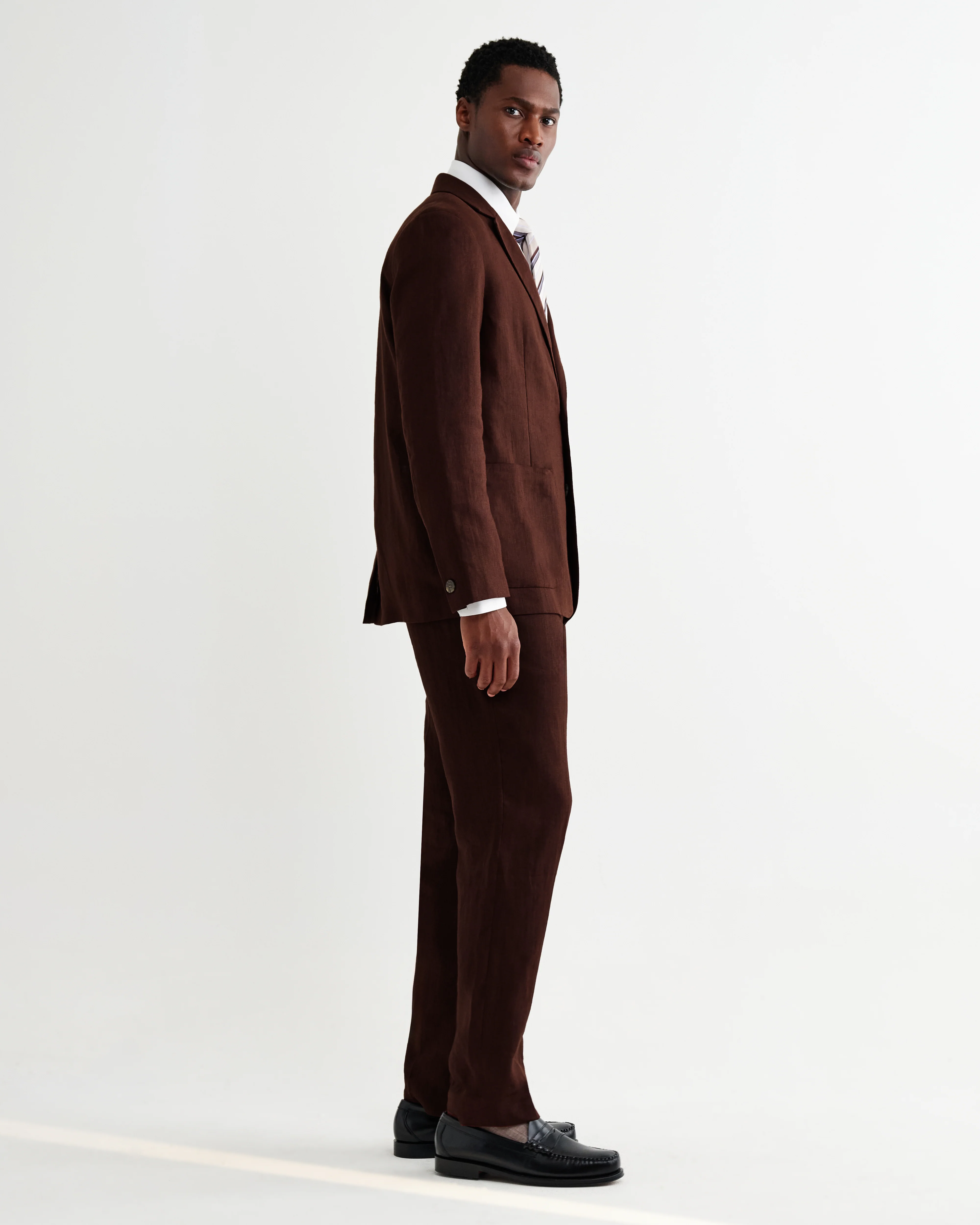 Fintry - Merlot Linen Single-Breasted Blazer - Image 8