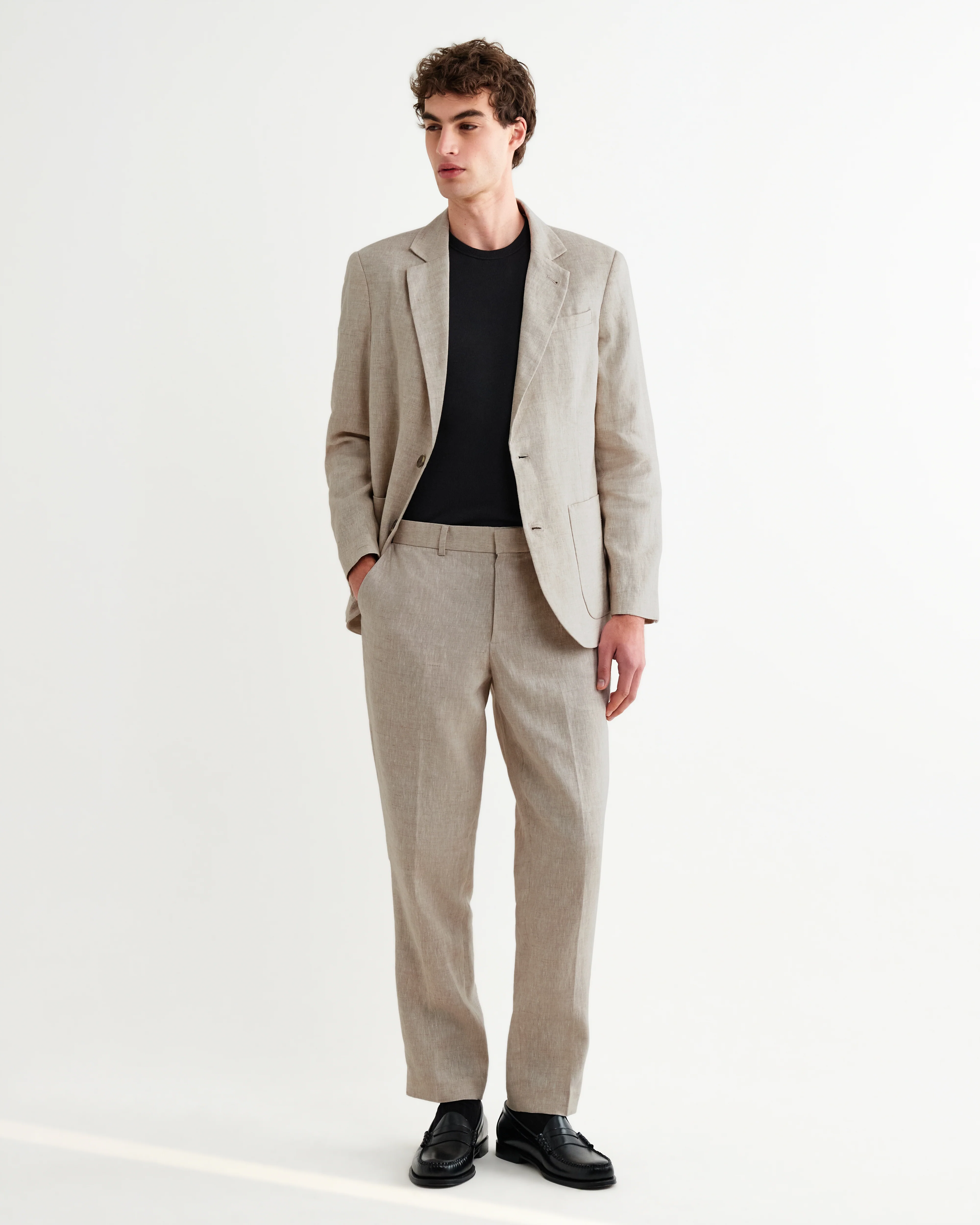 Fintry - Natural Linen Single-Breasted Blazer - Image 3