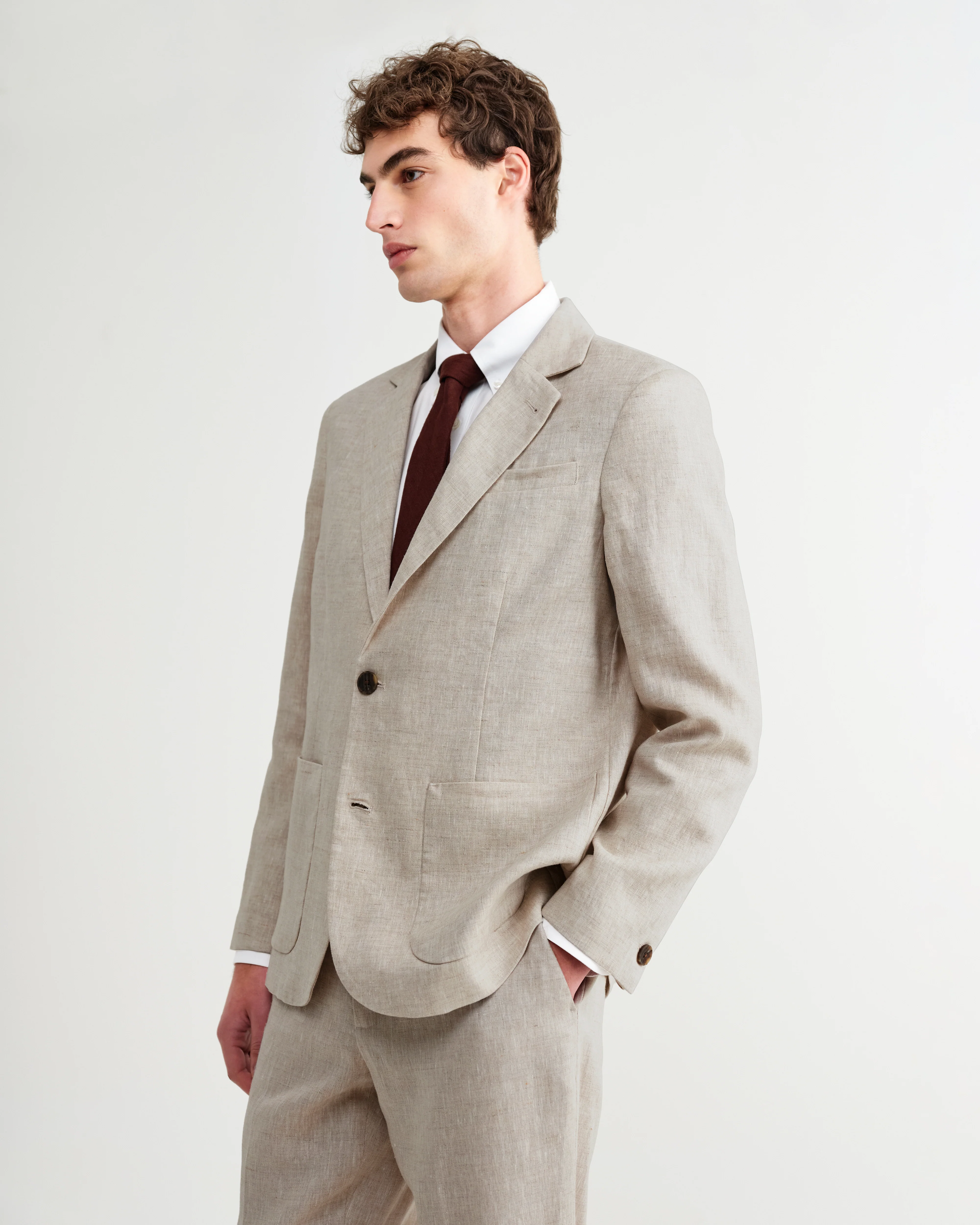 Fintry - Natural Linen Single-Breasted Blazer - Image 4