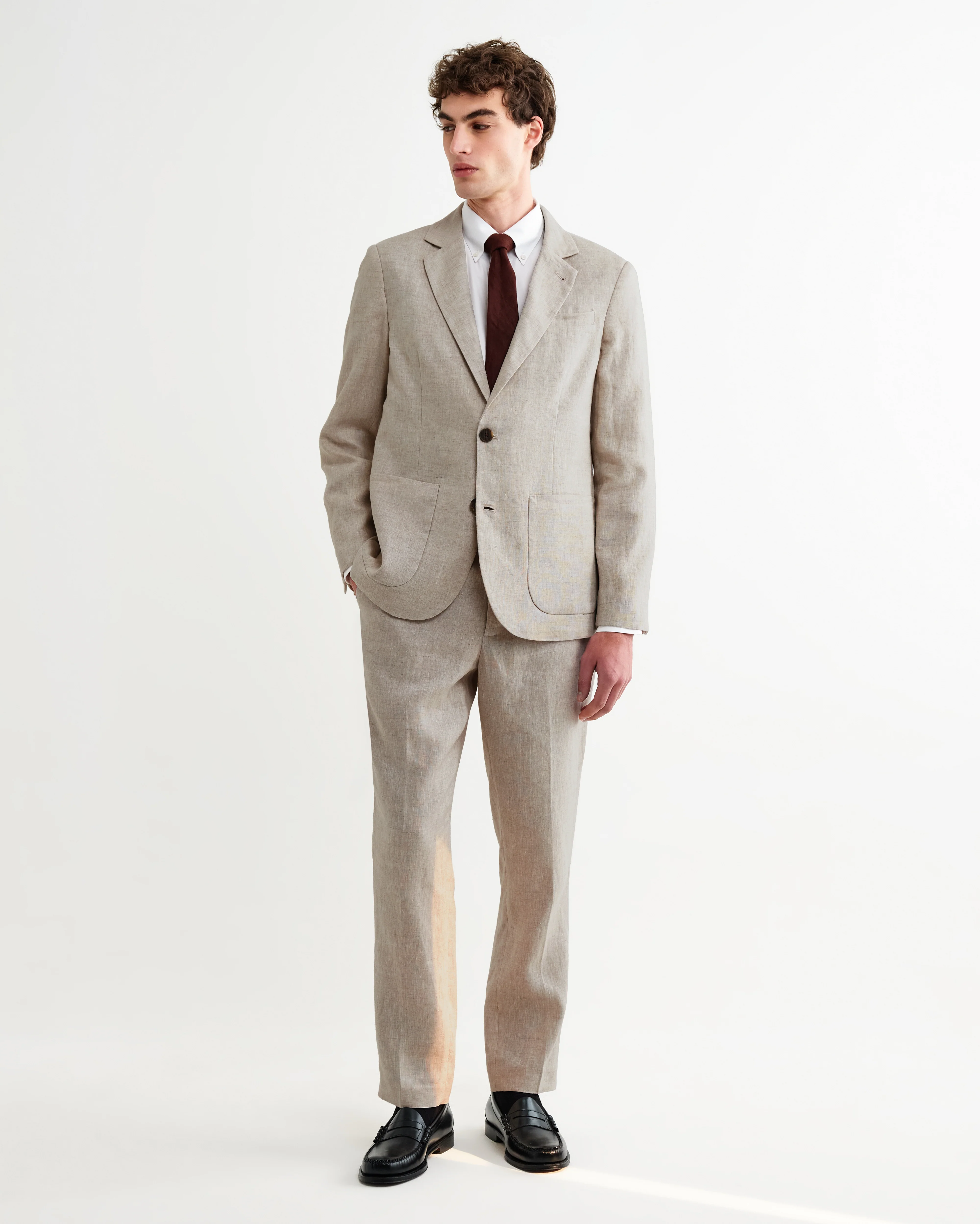Fintry - Natural Linen Single-Breasted Blazer - Image 5