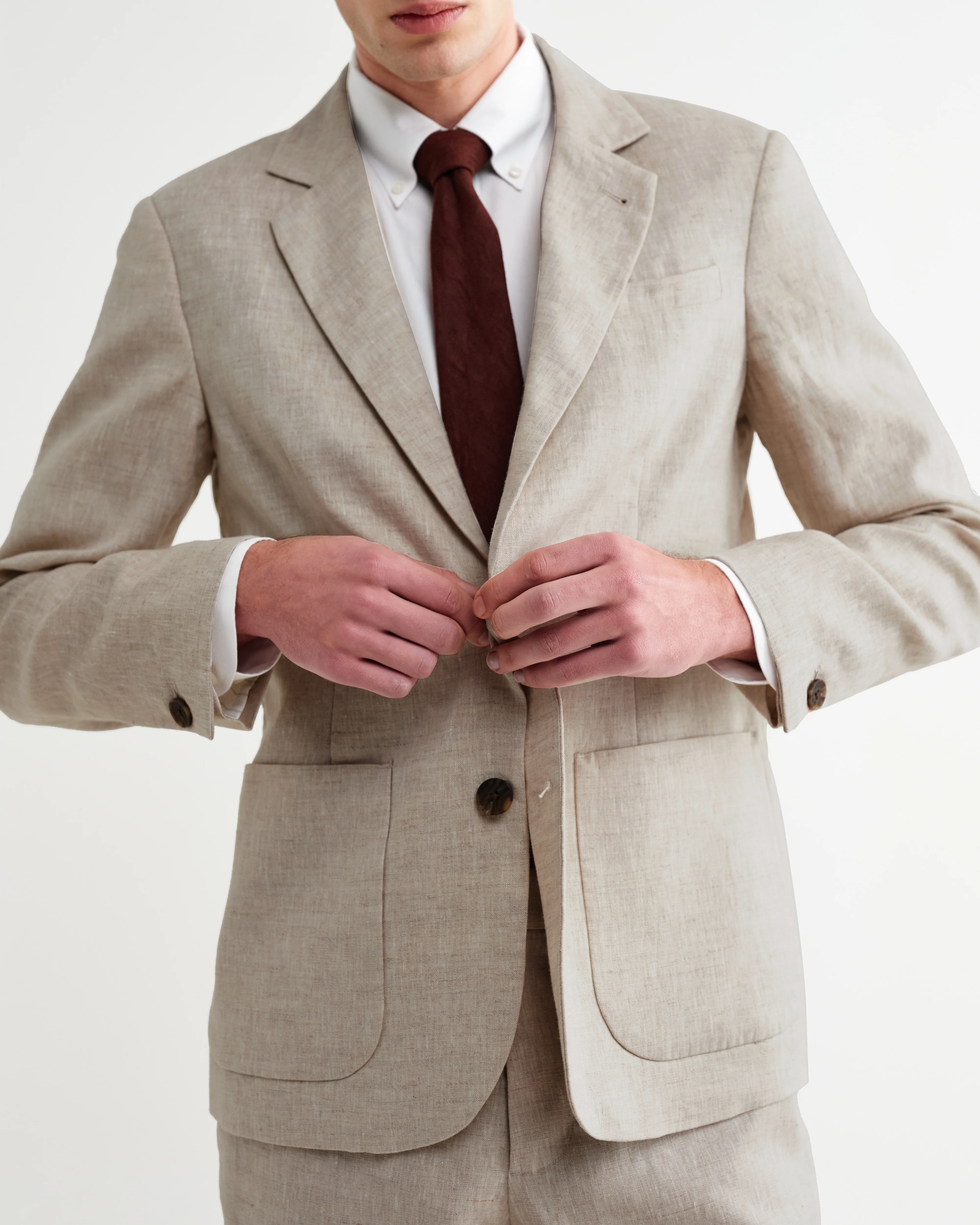 Fintry - Natural Linen Single-Breasted Blazer - Image 6