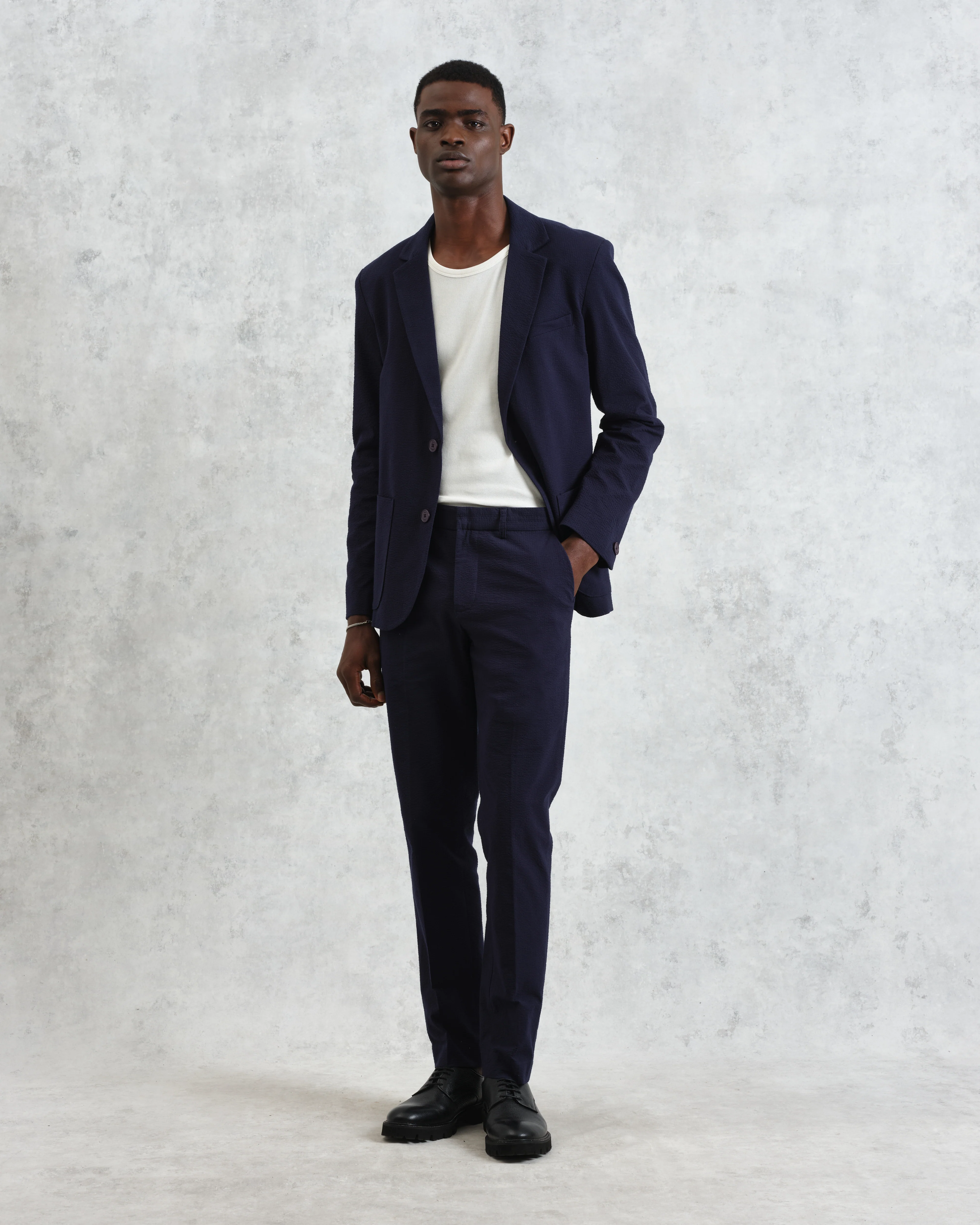 Fintry - Navy Seersucker Blazer - Image 3