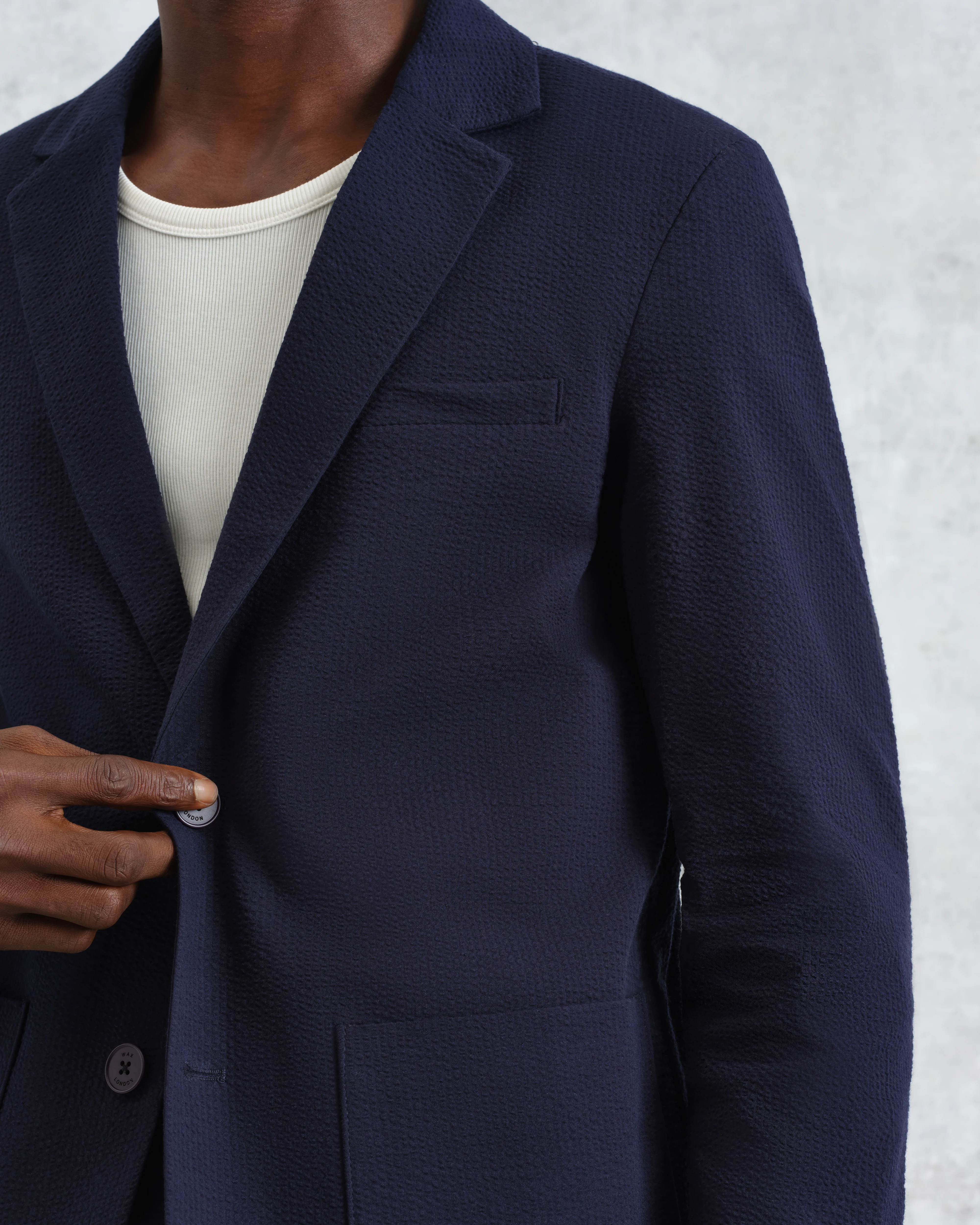 Fintry - Navy Seersucker Blazer - Image 6