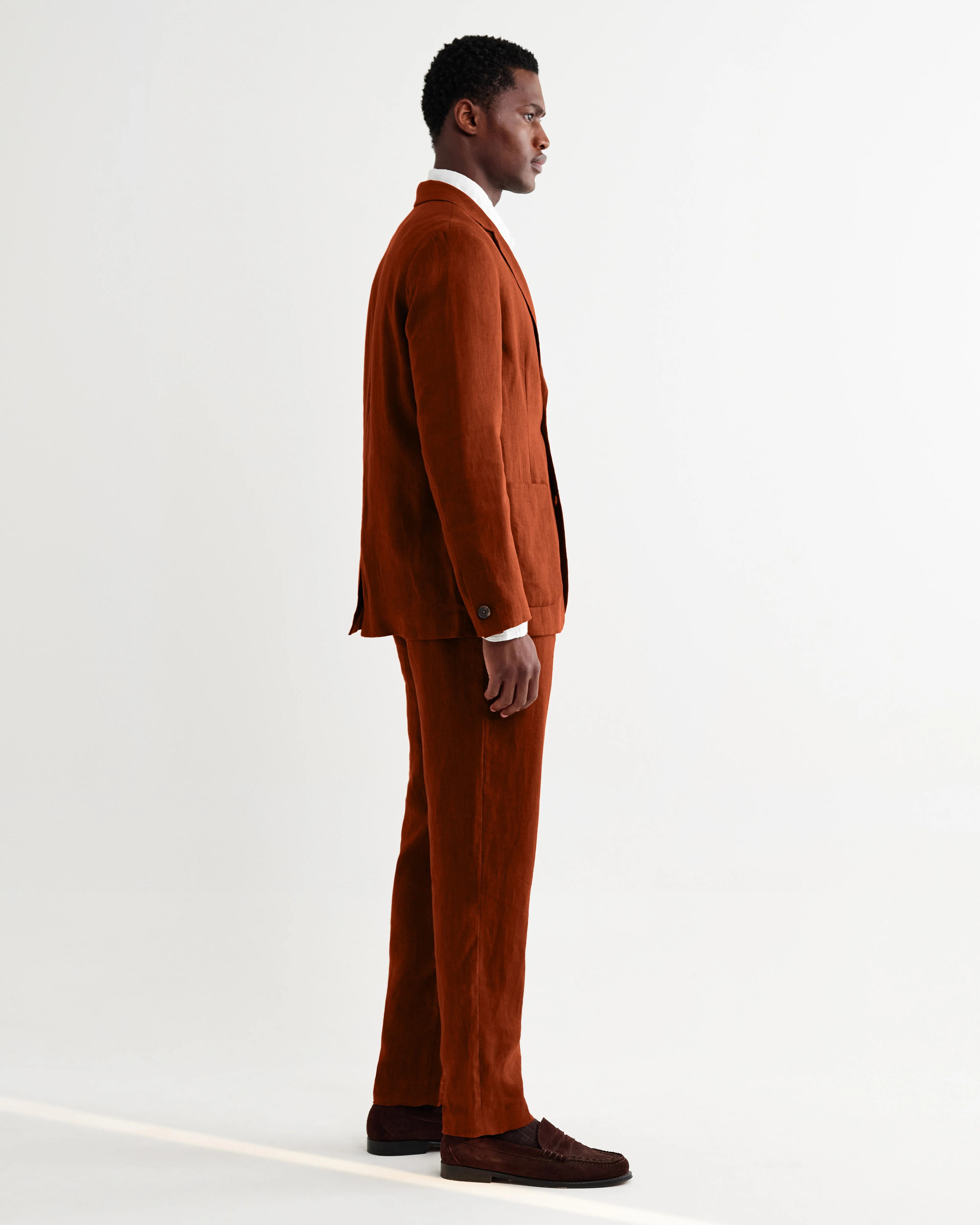 Fintry - Rust Linen Single-Breasted Blazer - Image 8