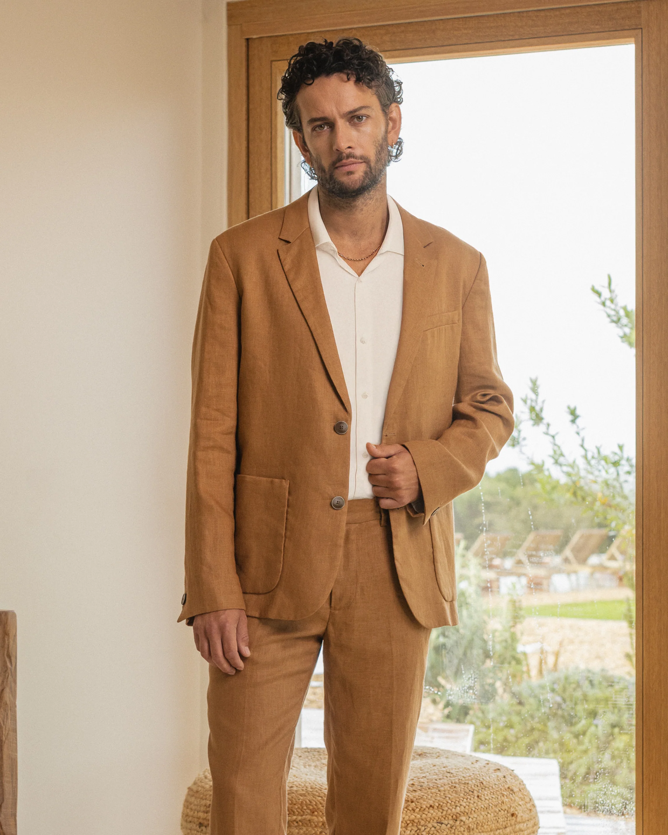 Fintry - Tan Linen Blazer - Image 2