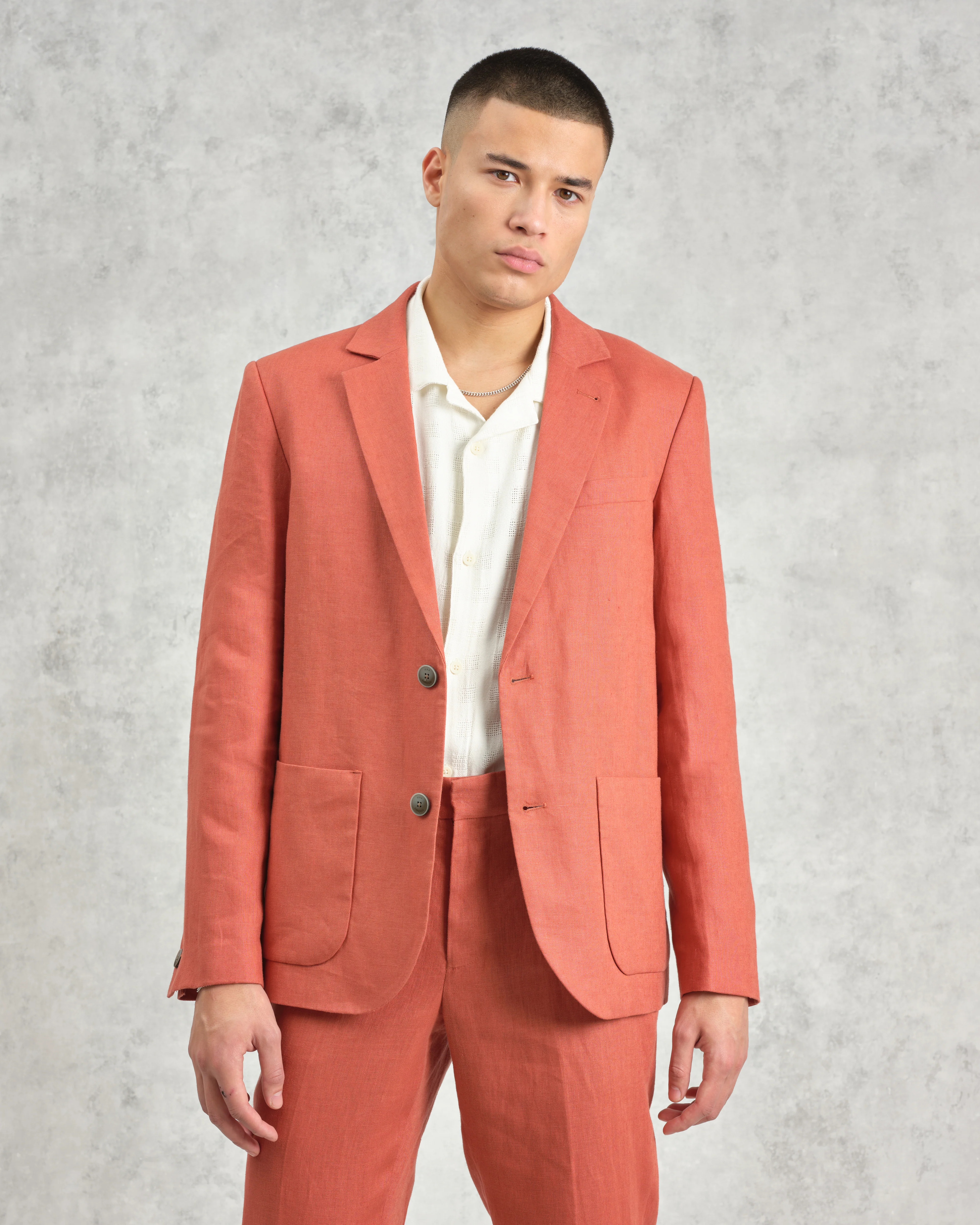 Fintry - Terracotta Linen Blazer - Image 3