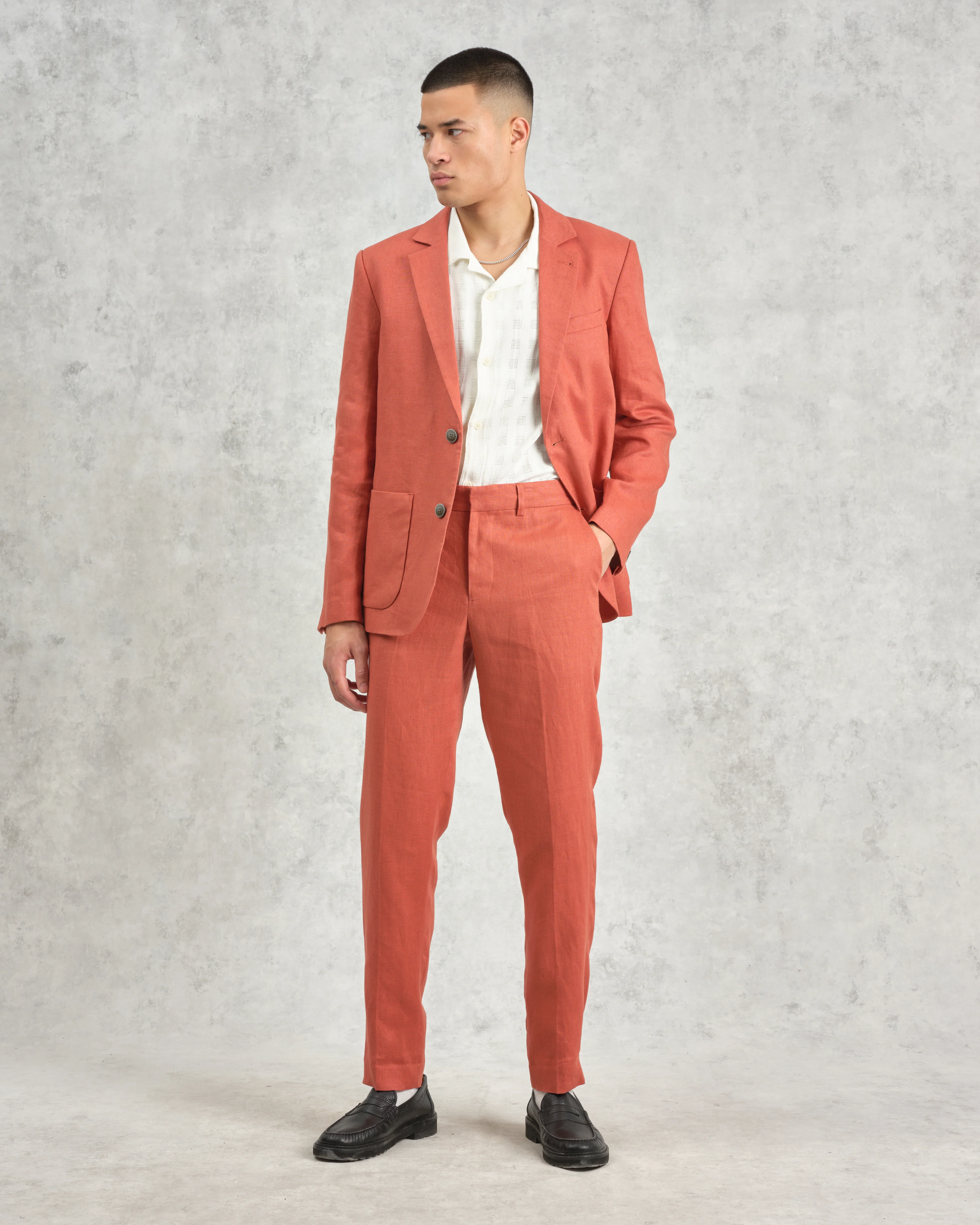 Fintry - Terracotta Linen Blazer - Image 4