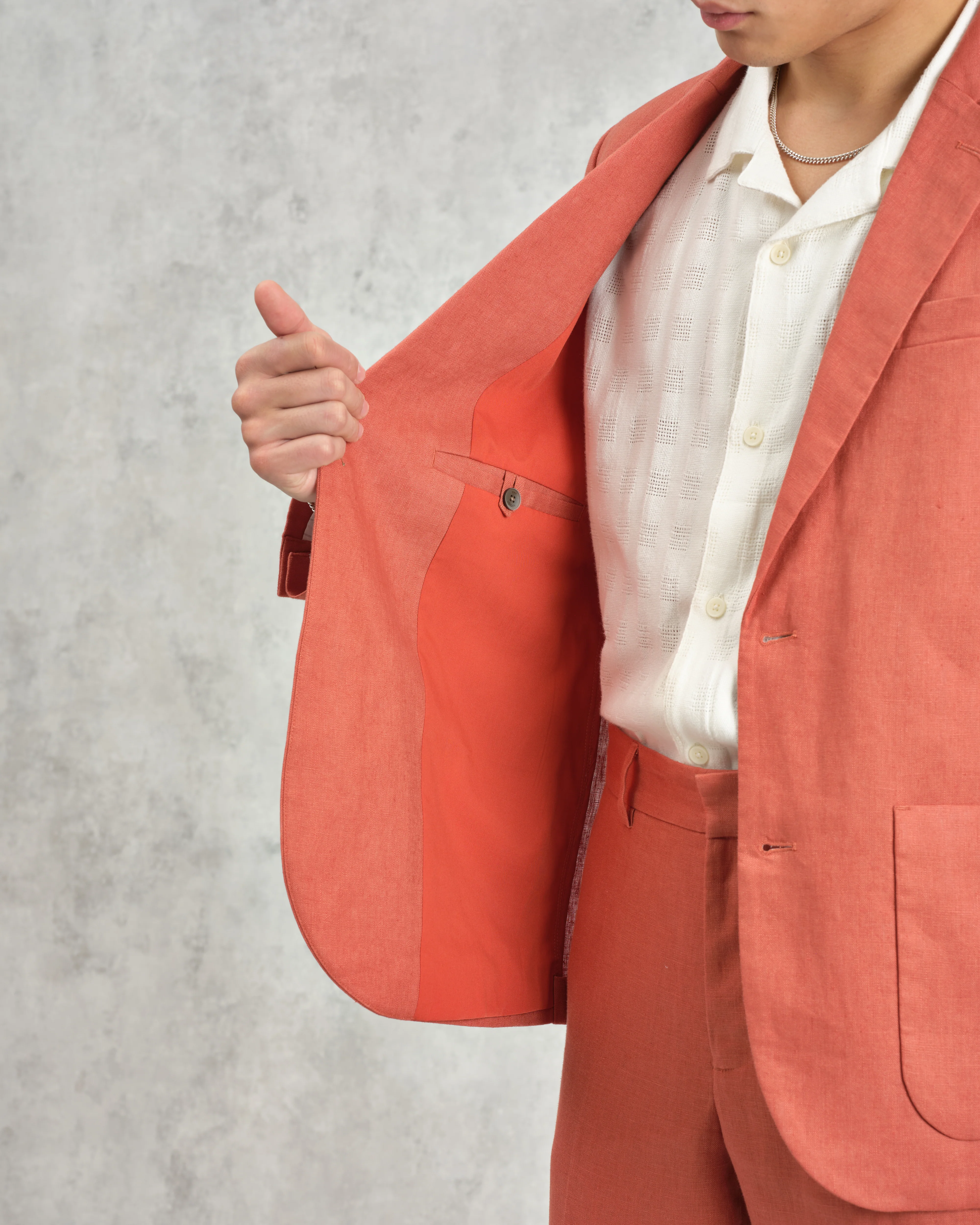 Fintry - Terracotta Linen Blazer - Image 5