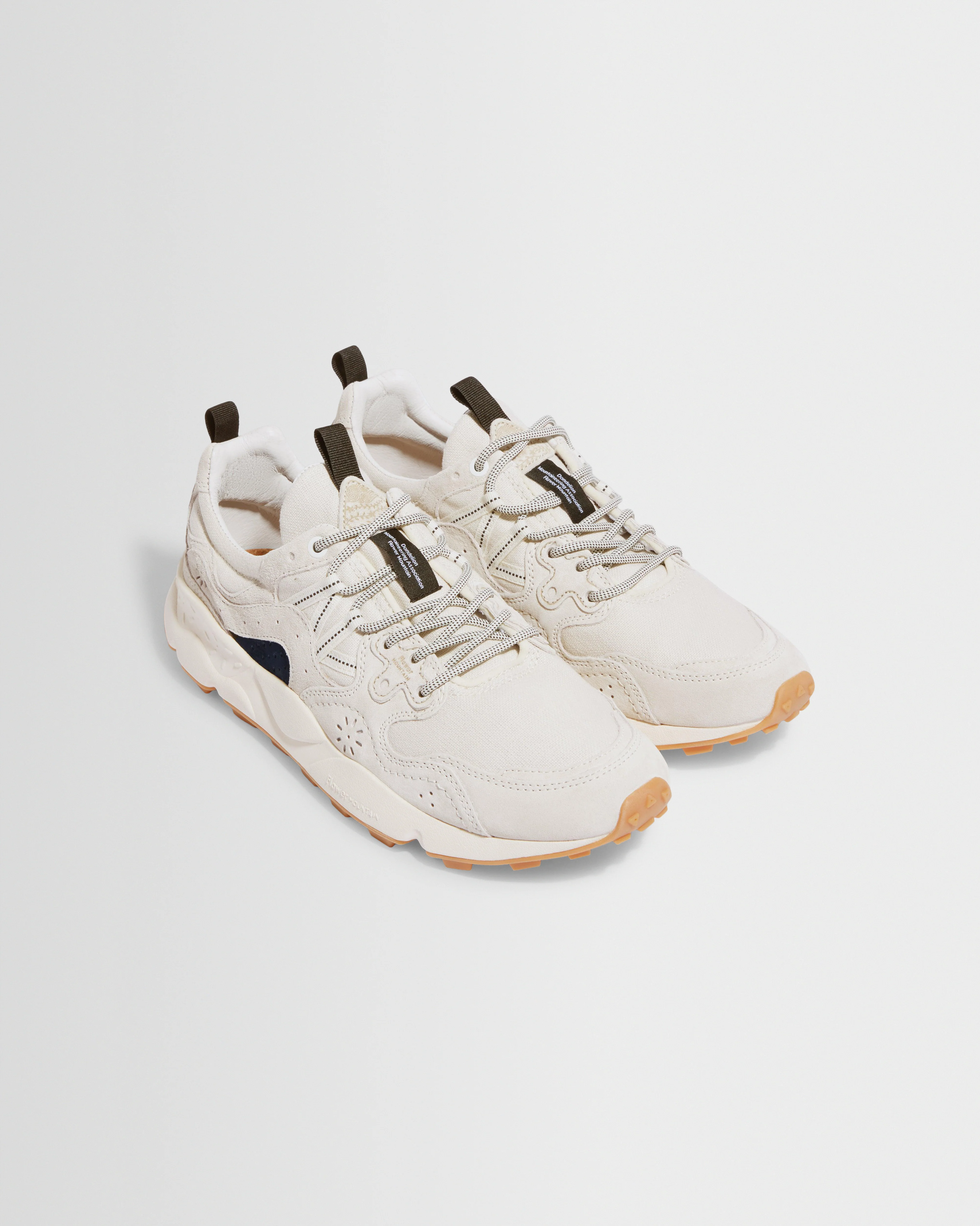 Flower Mountain YAMANO 3 - Beige Suede And Cotton Cloth Trainers - Image 4