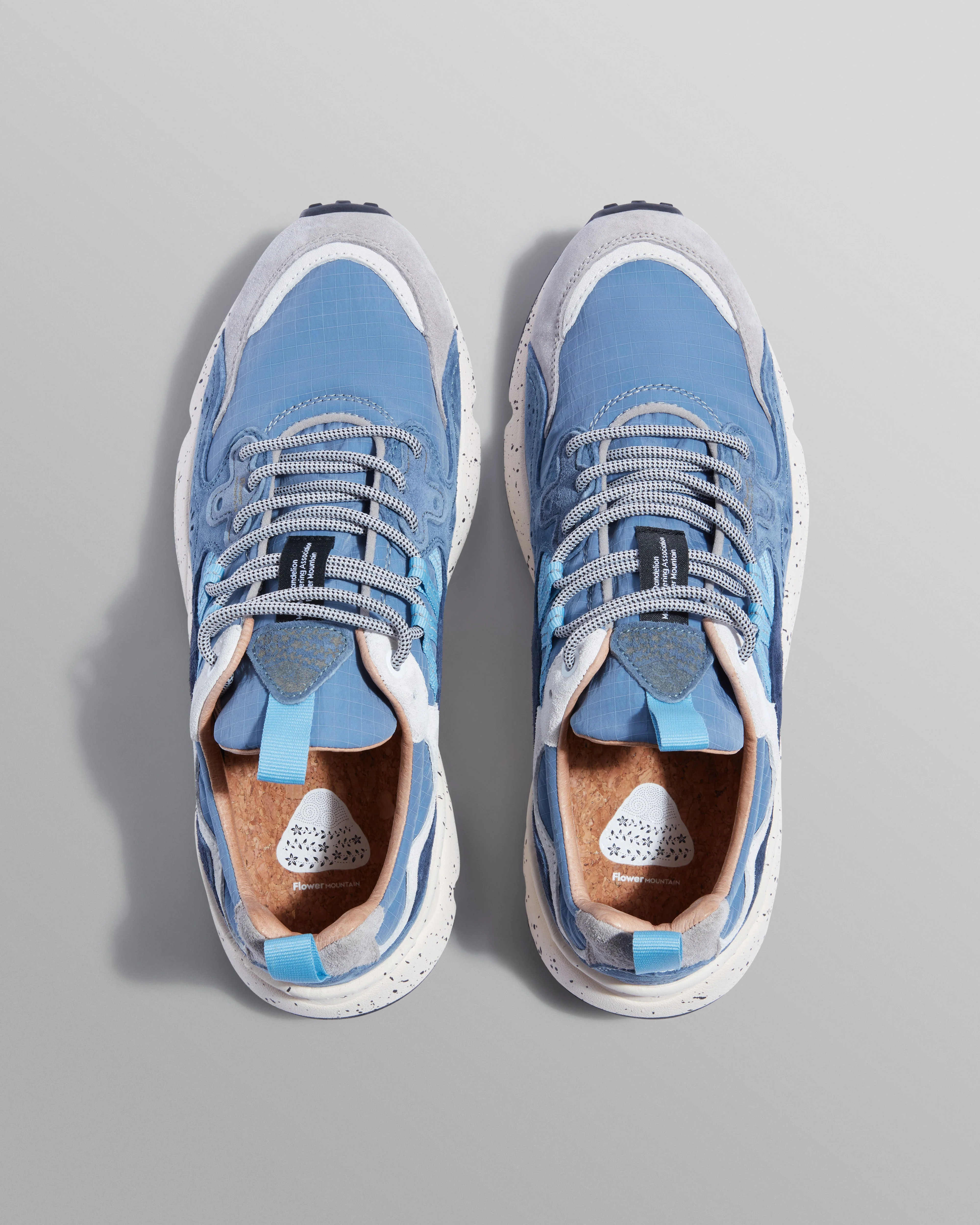 Flower Mountain - Blue Suede And Technical Fabric Trainers - Image 2