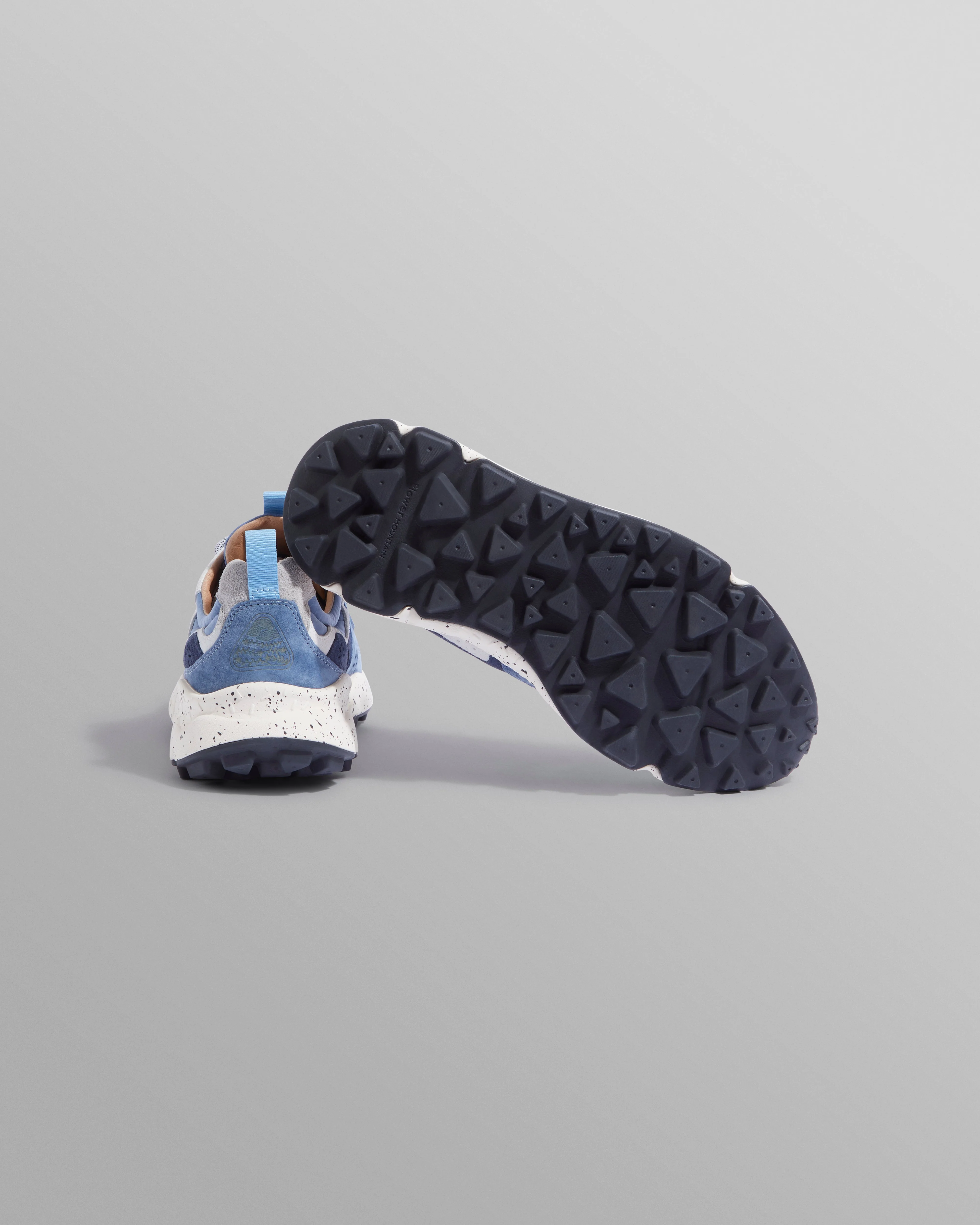 Flower Mountain - Blue Suede And Technical Fabric Trainers - Image 3