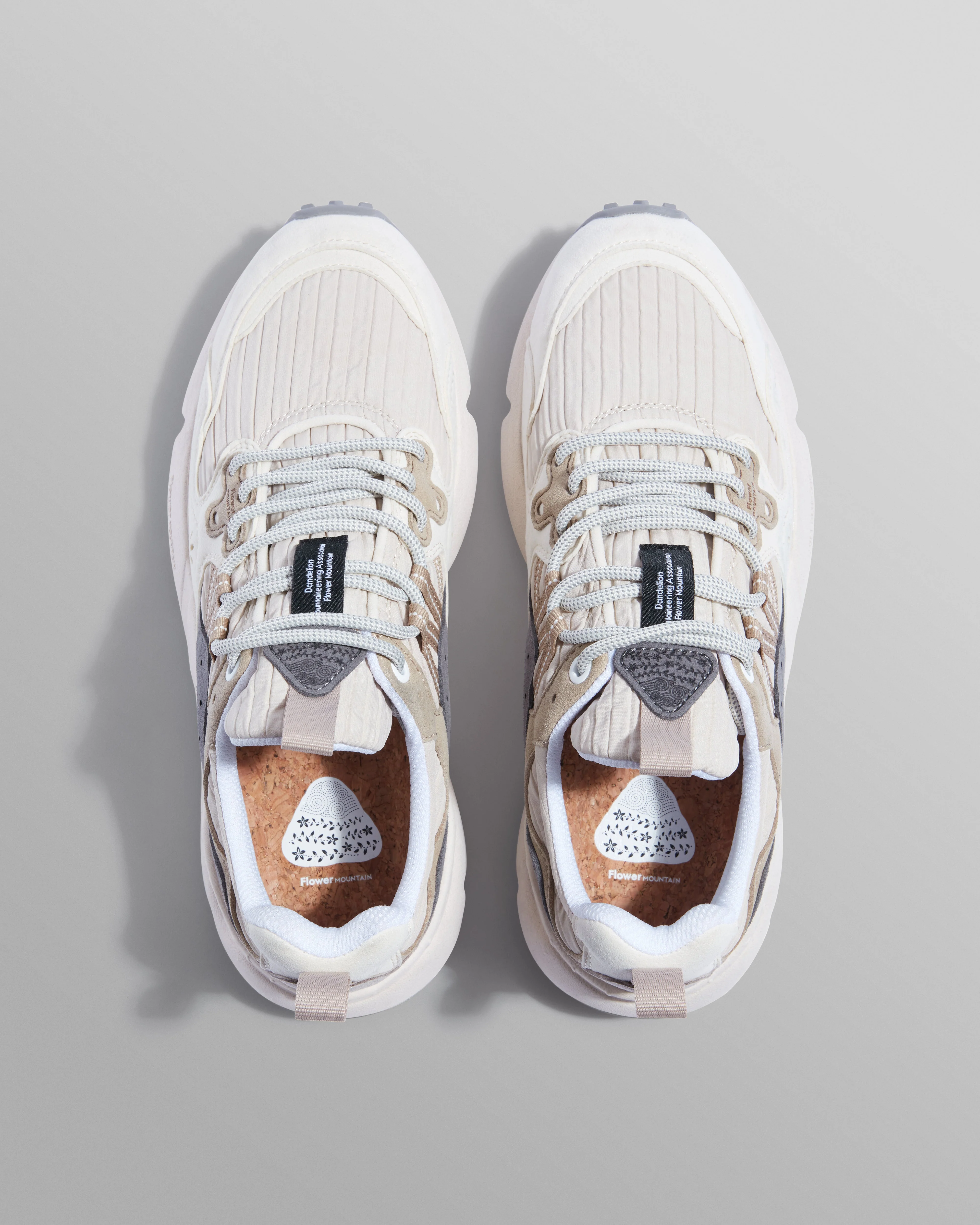 Flower Mountain - Cream Suede And Technical Fabric Trainers - Image 2