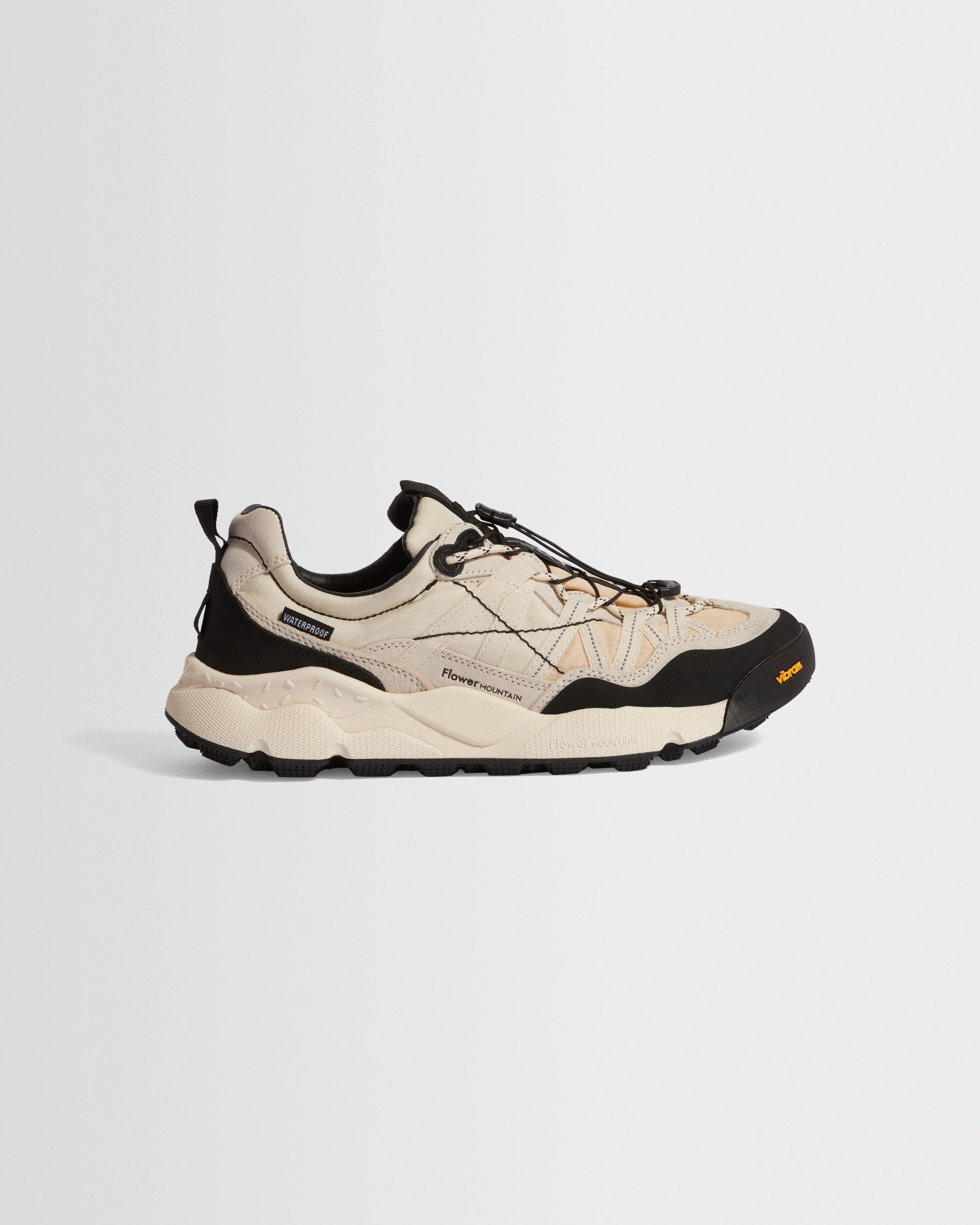 Flower Mountain IWANO 2 - White And Black Suede And Nylon Trainers