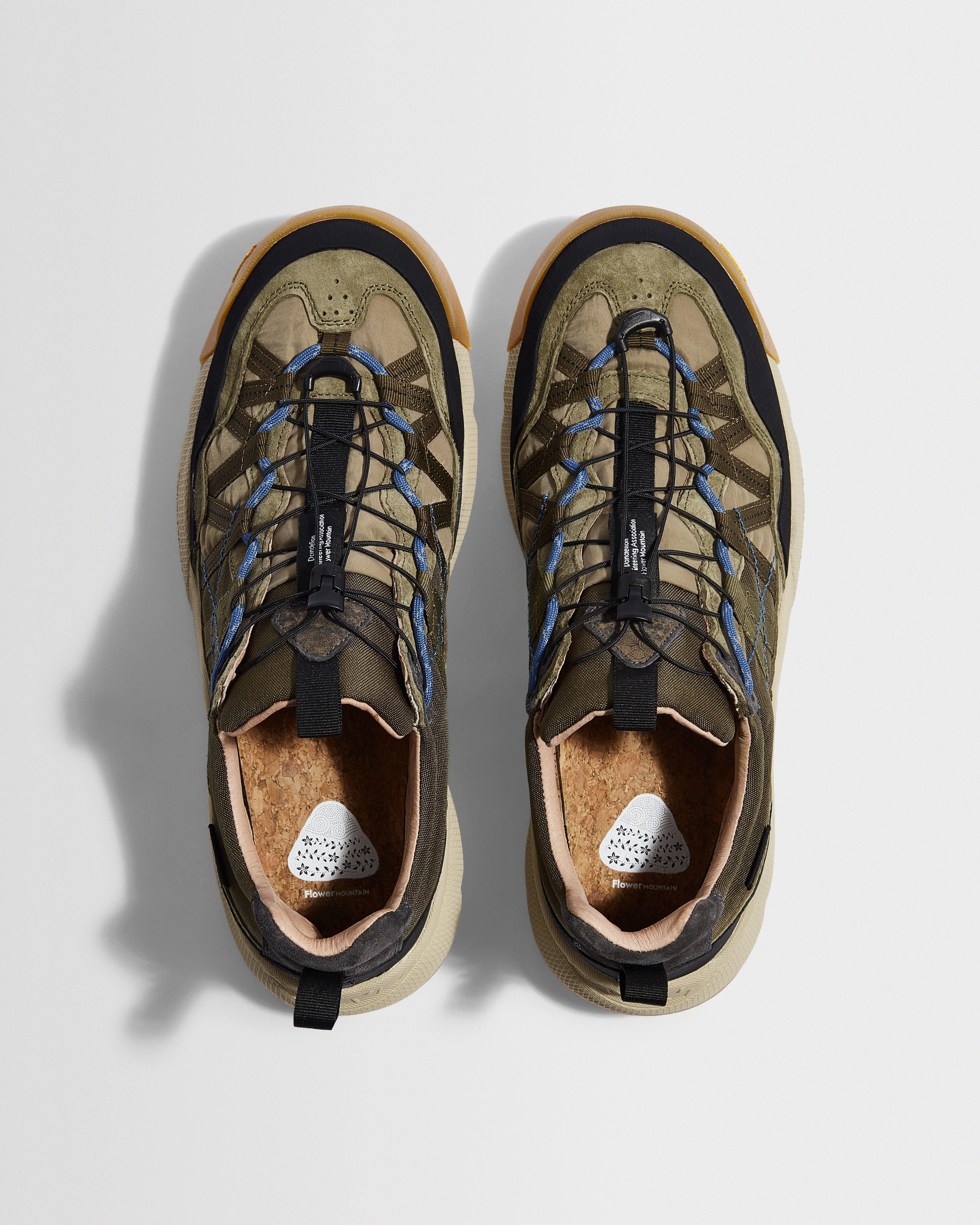 Flower Mountain IWANO 2 - Khaki And Black Waterproof Eco Suede And Nylon Trainers - Image 2