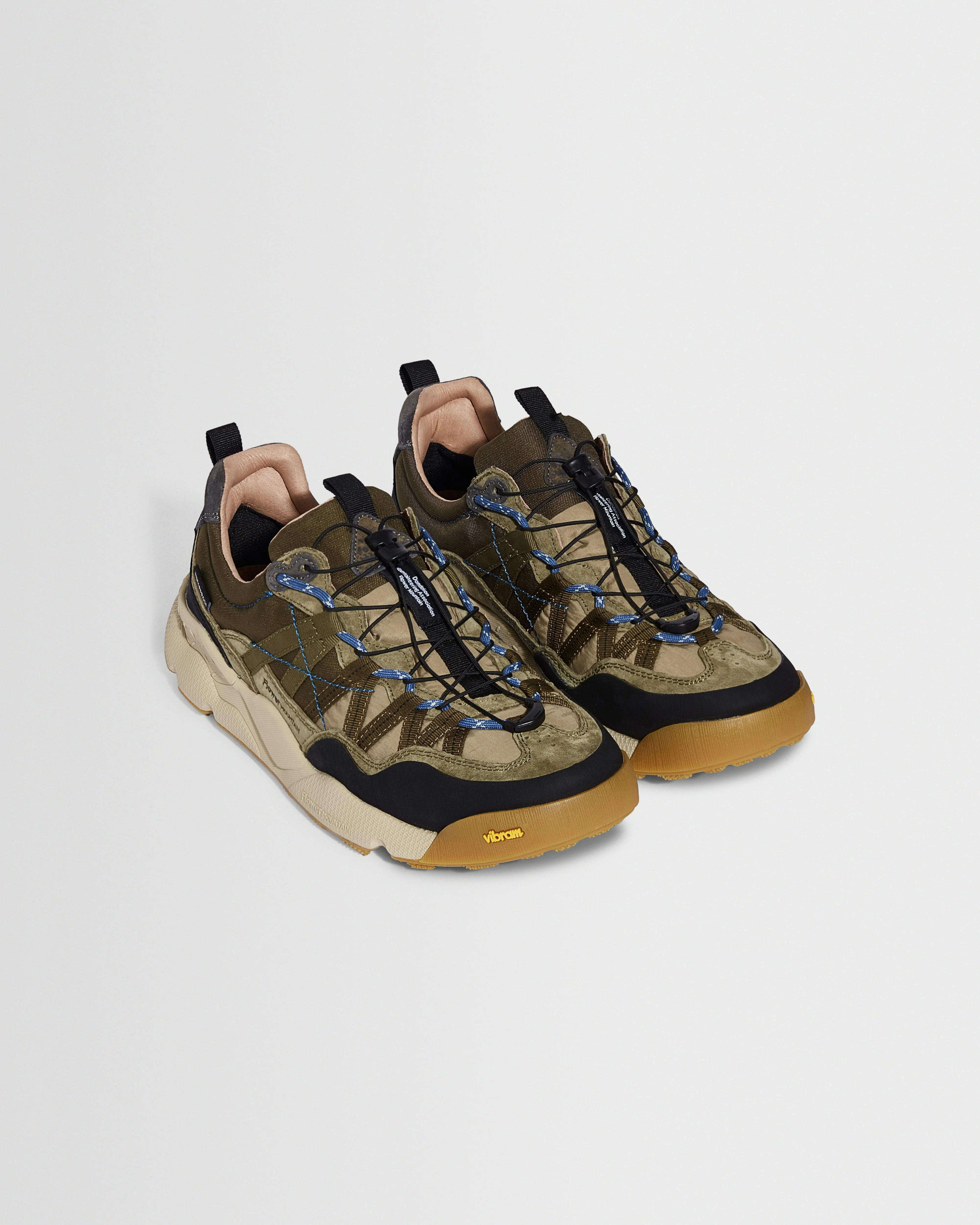 Flower Mountain IWANO 2 - Khaki And Black Waterproof Eco Suede And Nylon Trainers - Image 4