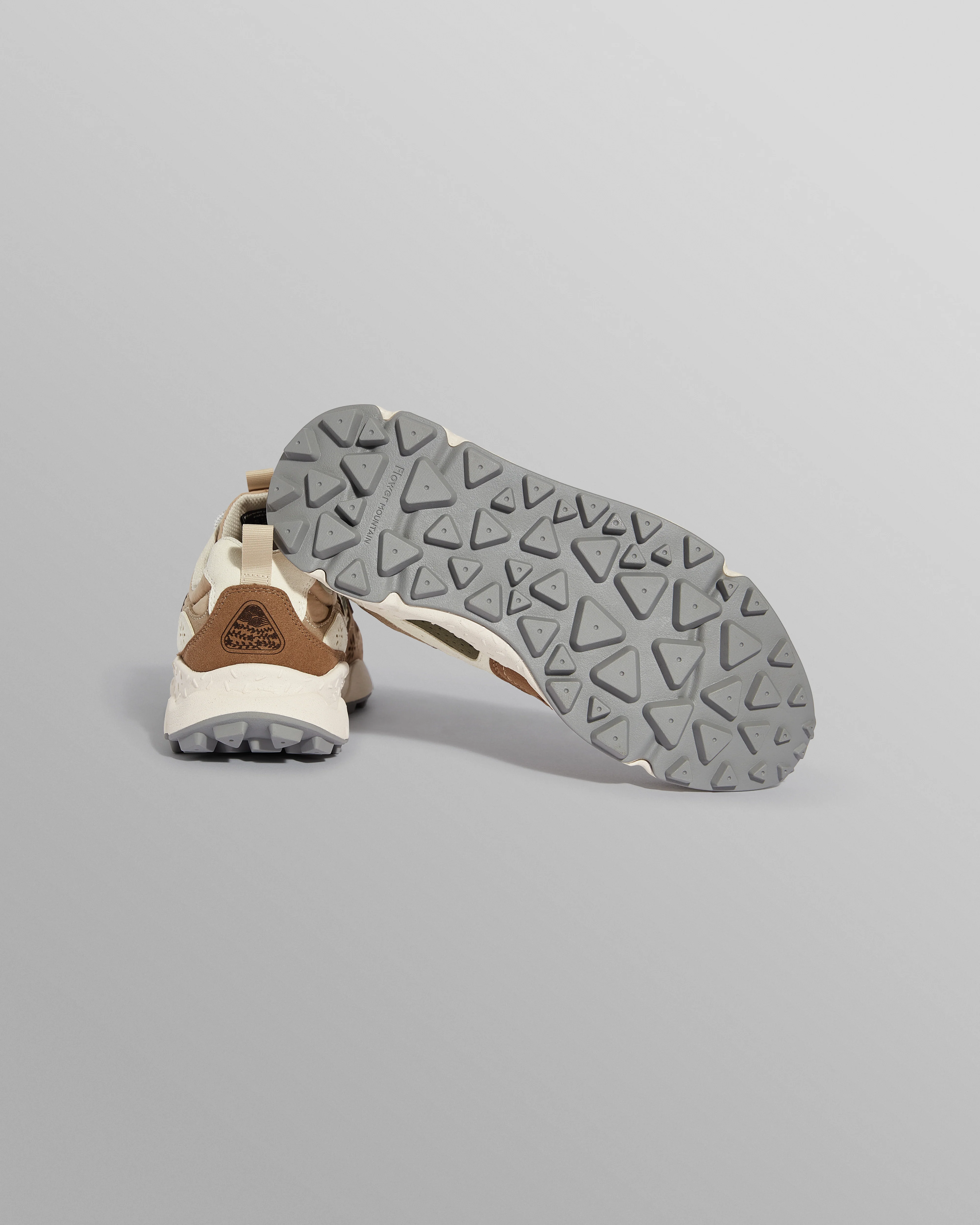 Flower Mountain YAMANO 3 - Khaki And Tan Suede And Nylon Trainers - Image 3