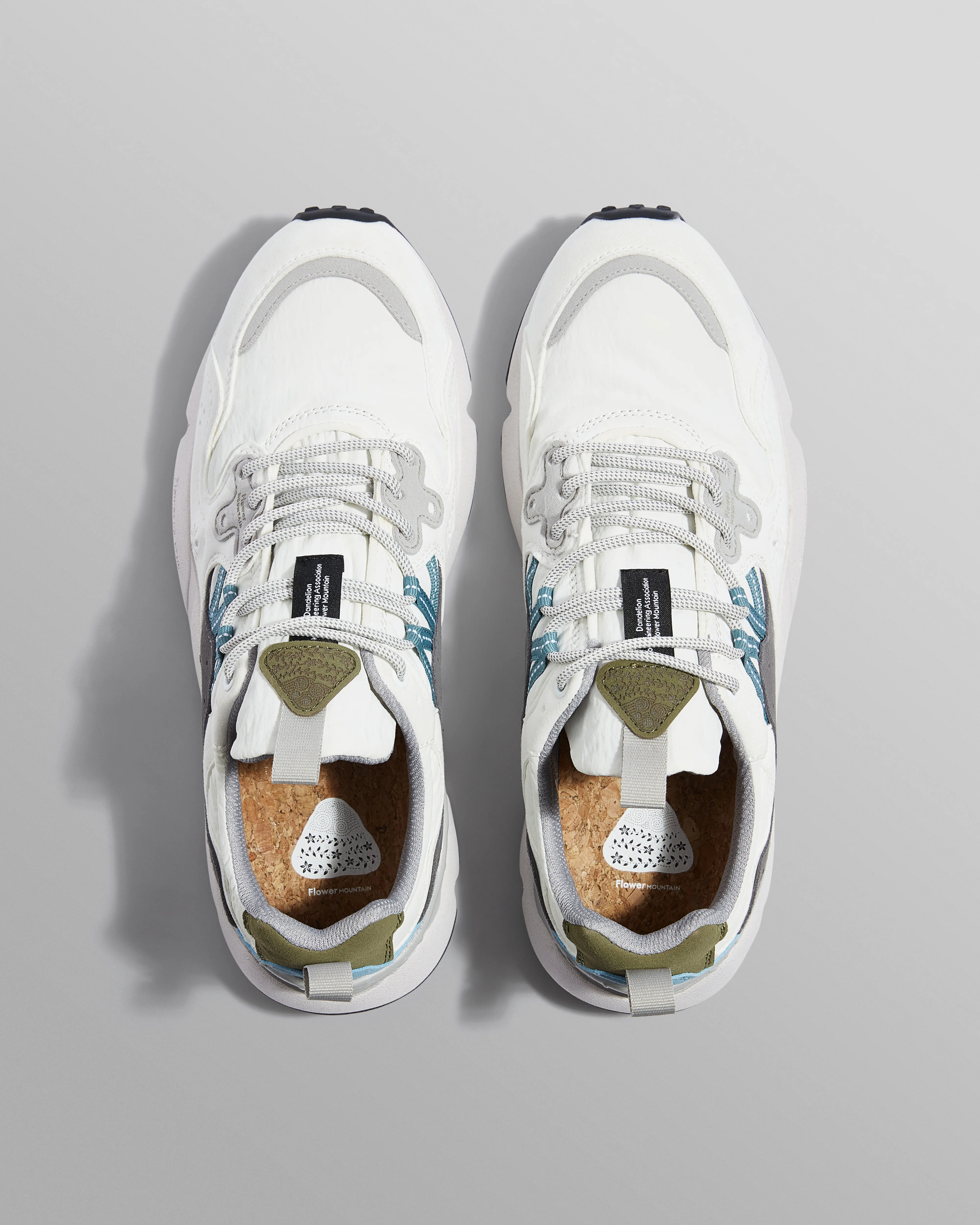 Flower Mountain YAMANO 3 - White And Grey Suede And Nylon Trainers - Image 2