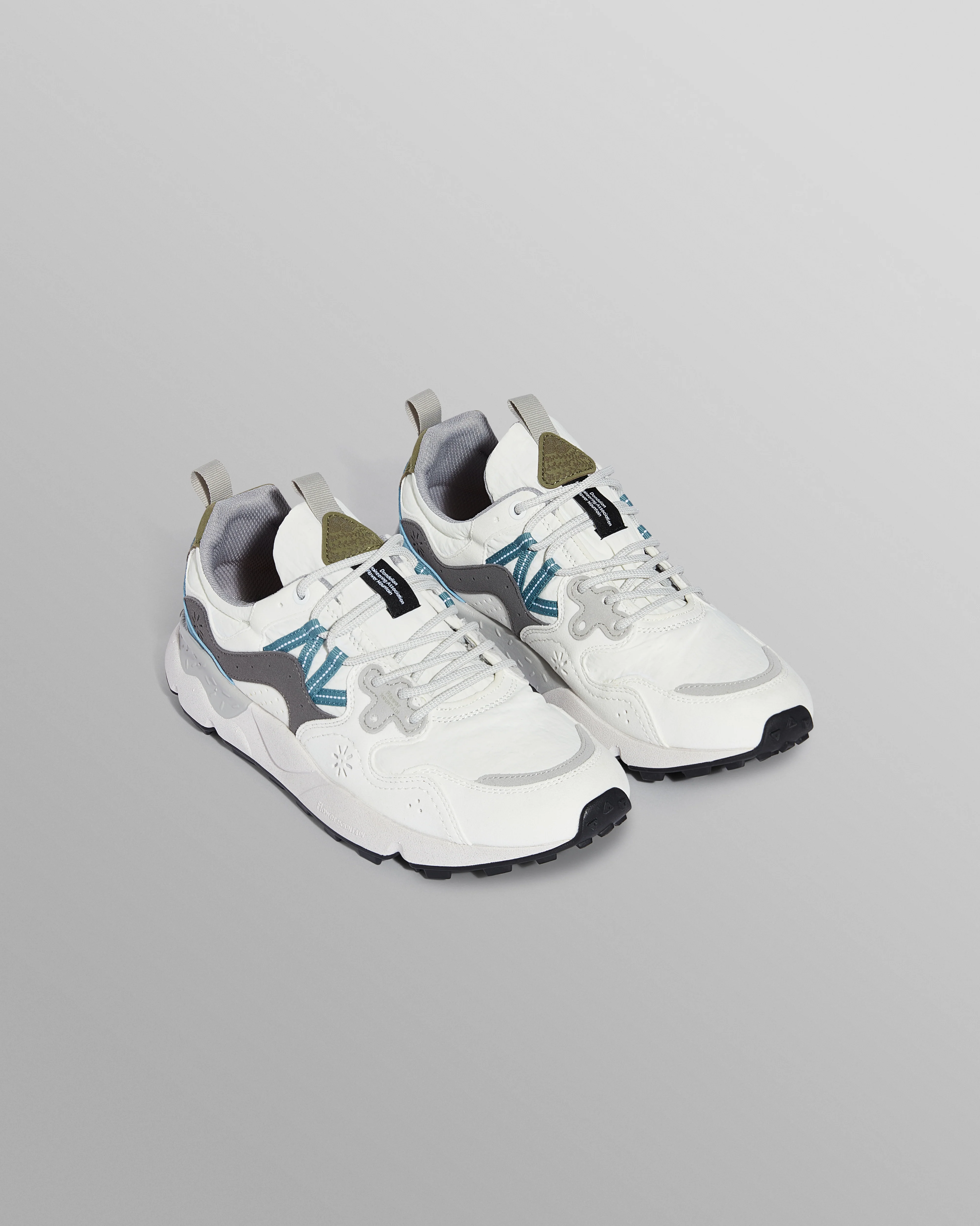 Flower Mountain YAMANO 3 - White And Grey Suede And Nylon Trainers - Image 4