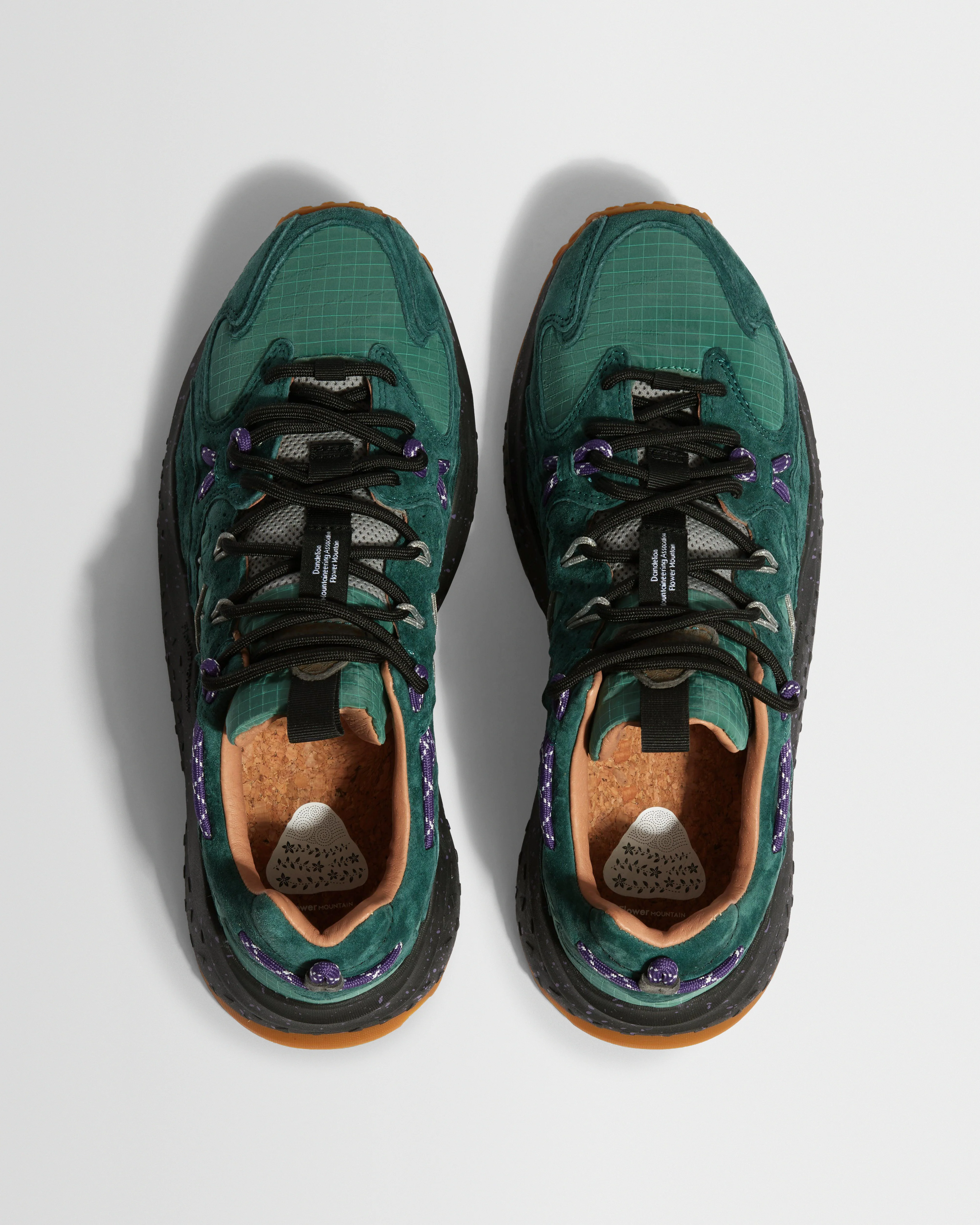 Flower Mountain YAMABUSHI - Green Bottle Suede And Nylon Trainers - Image 2