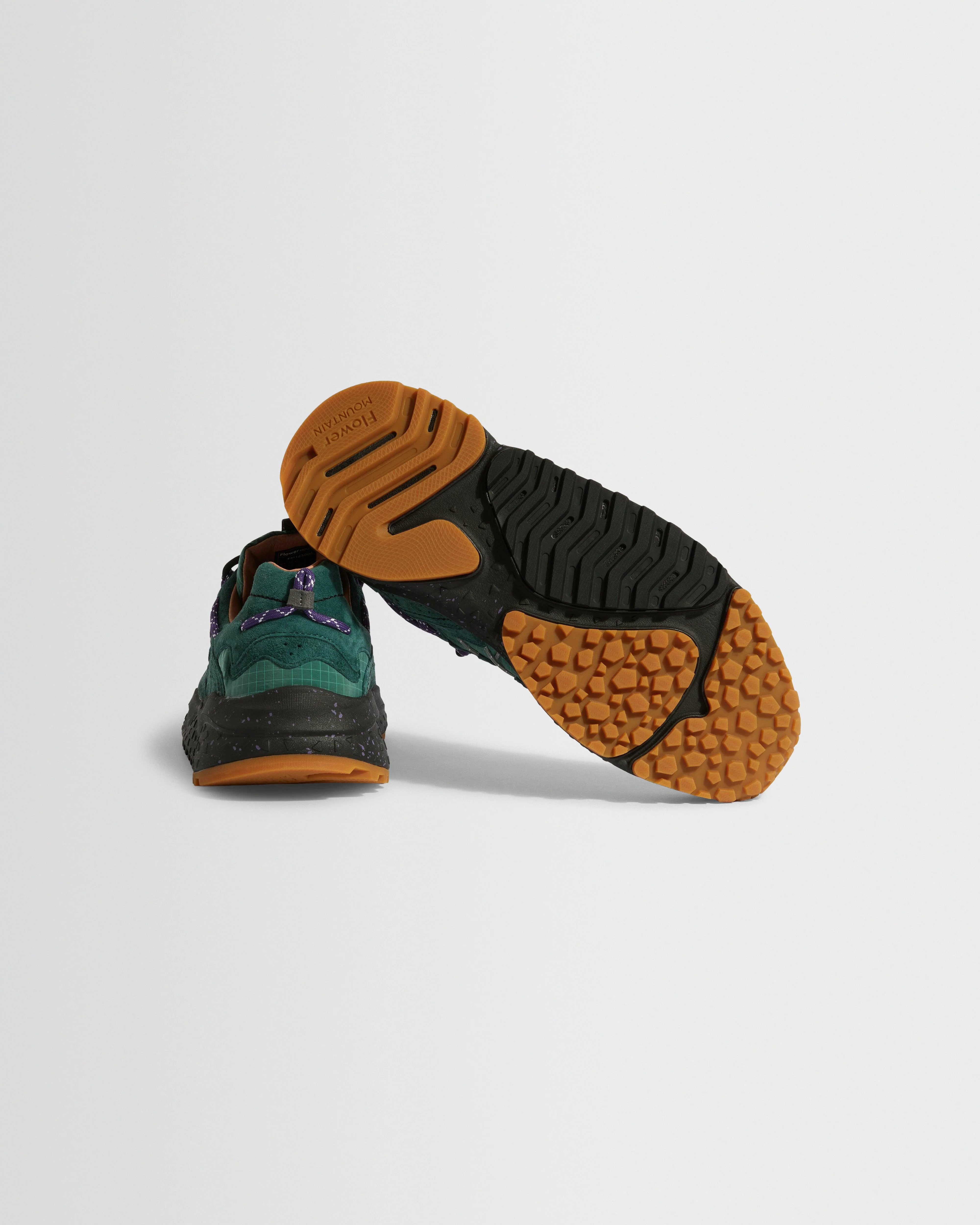 Flower Mountain YAMABUSHI - Green Bottle Suede And Nylon Trainers - Image 3