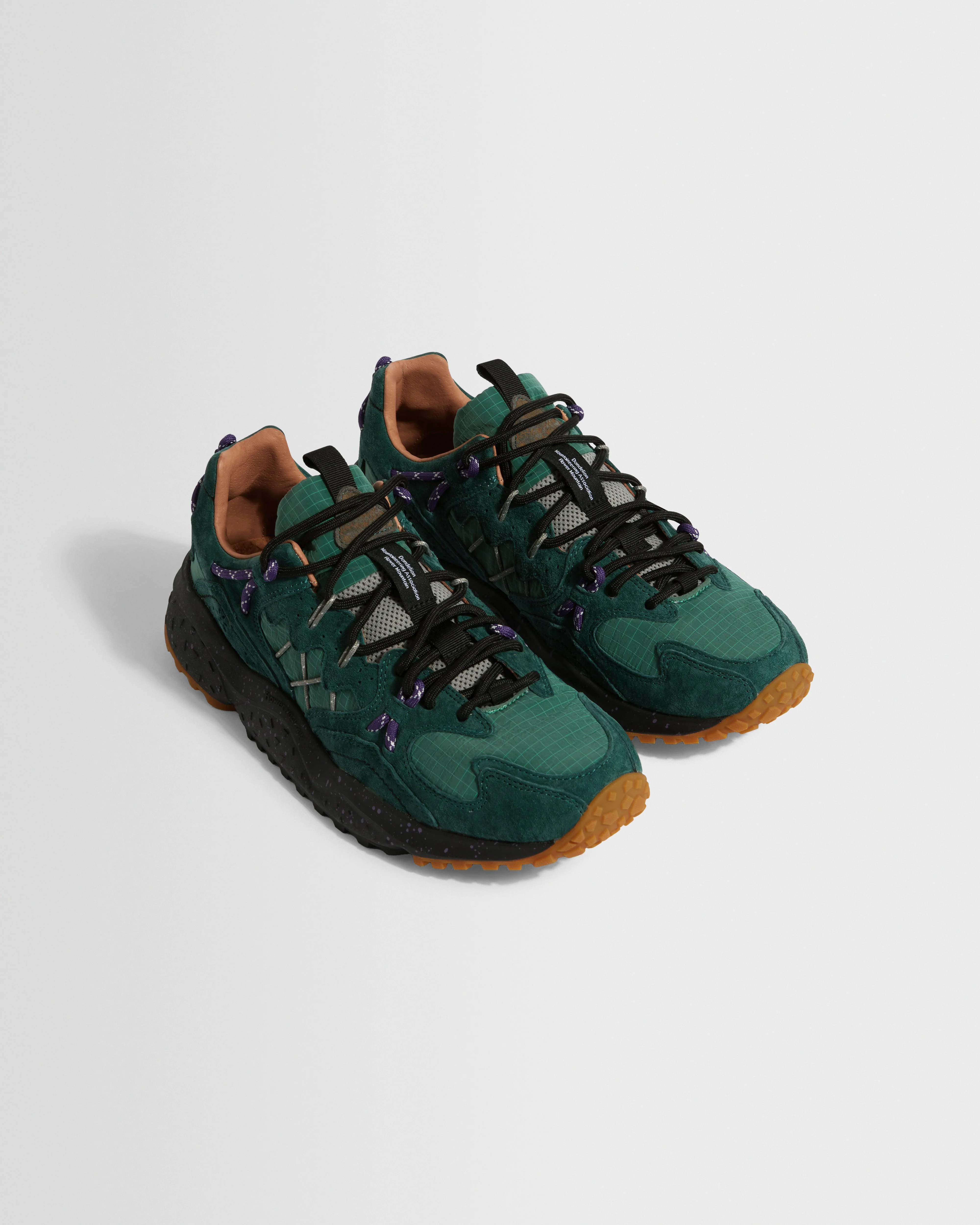 Flower Mountain YAMABUSHI - Green Bottle Suede And Nylon Trainers - Image 4