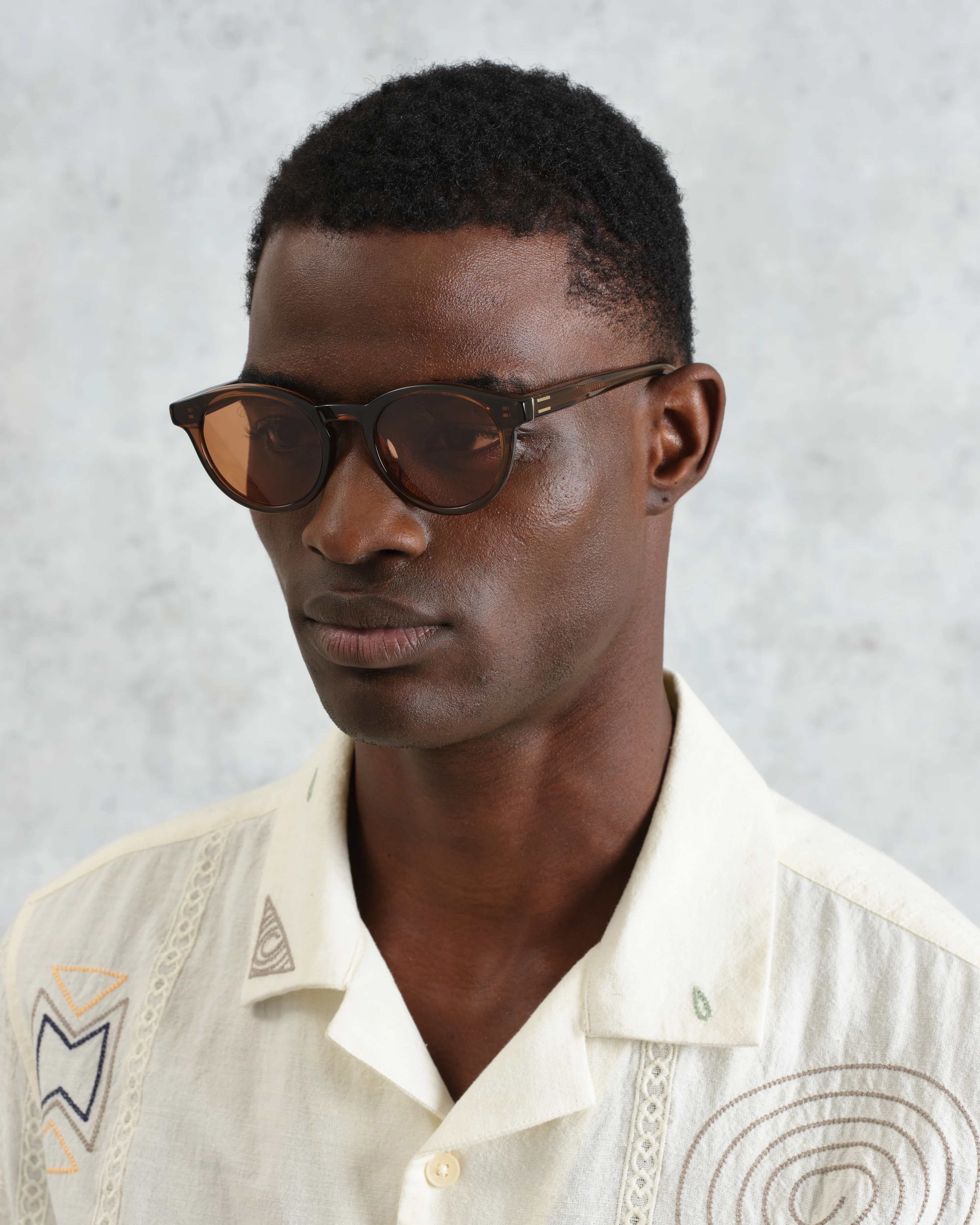 Fulham - Treacle Brown Acetate Round Sunglasses - Image 2