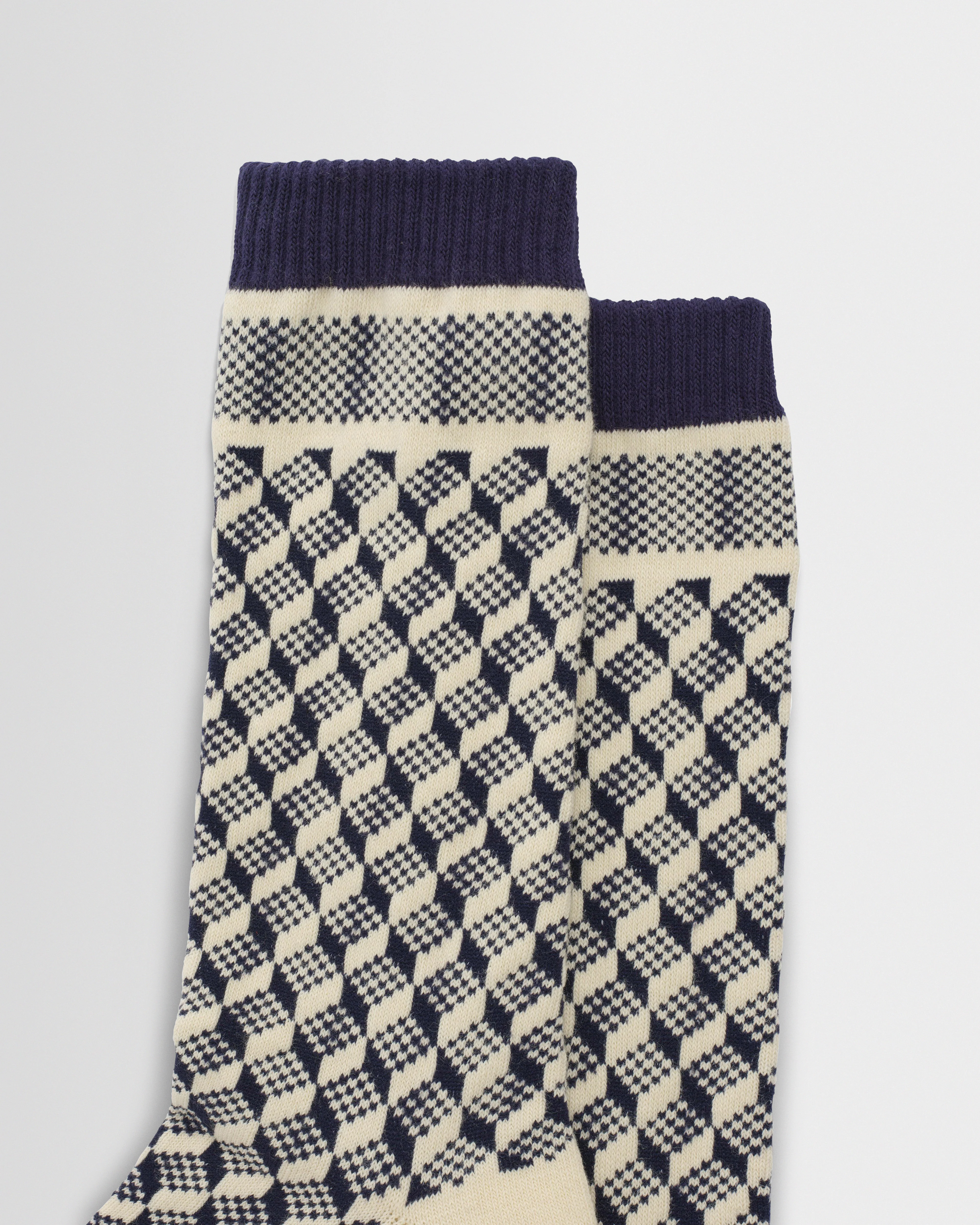 Galway - Navy Jacquard Chunky Sock - Image 2