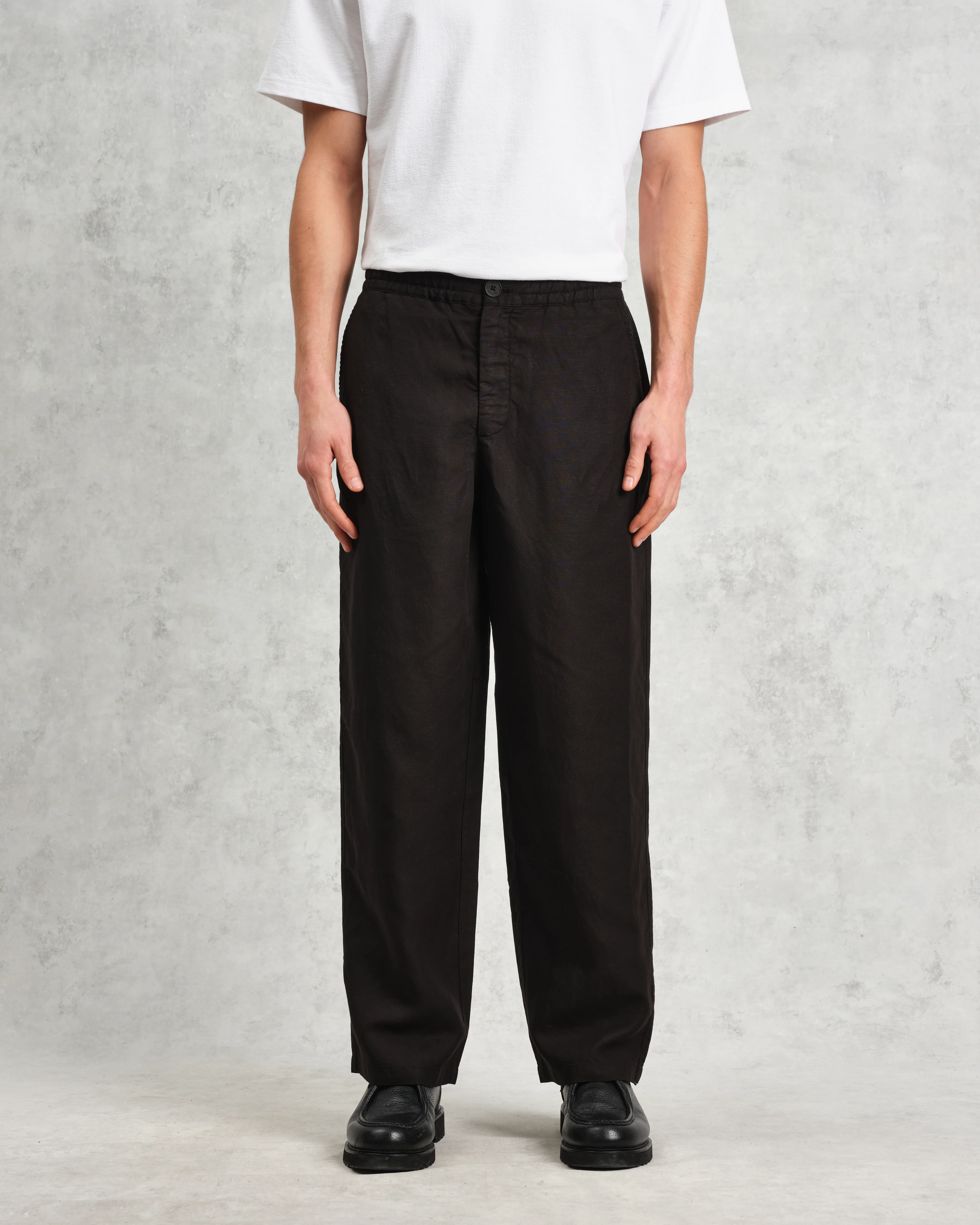 Glencoe - Black Slub Weave Trousers - Image 3