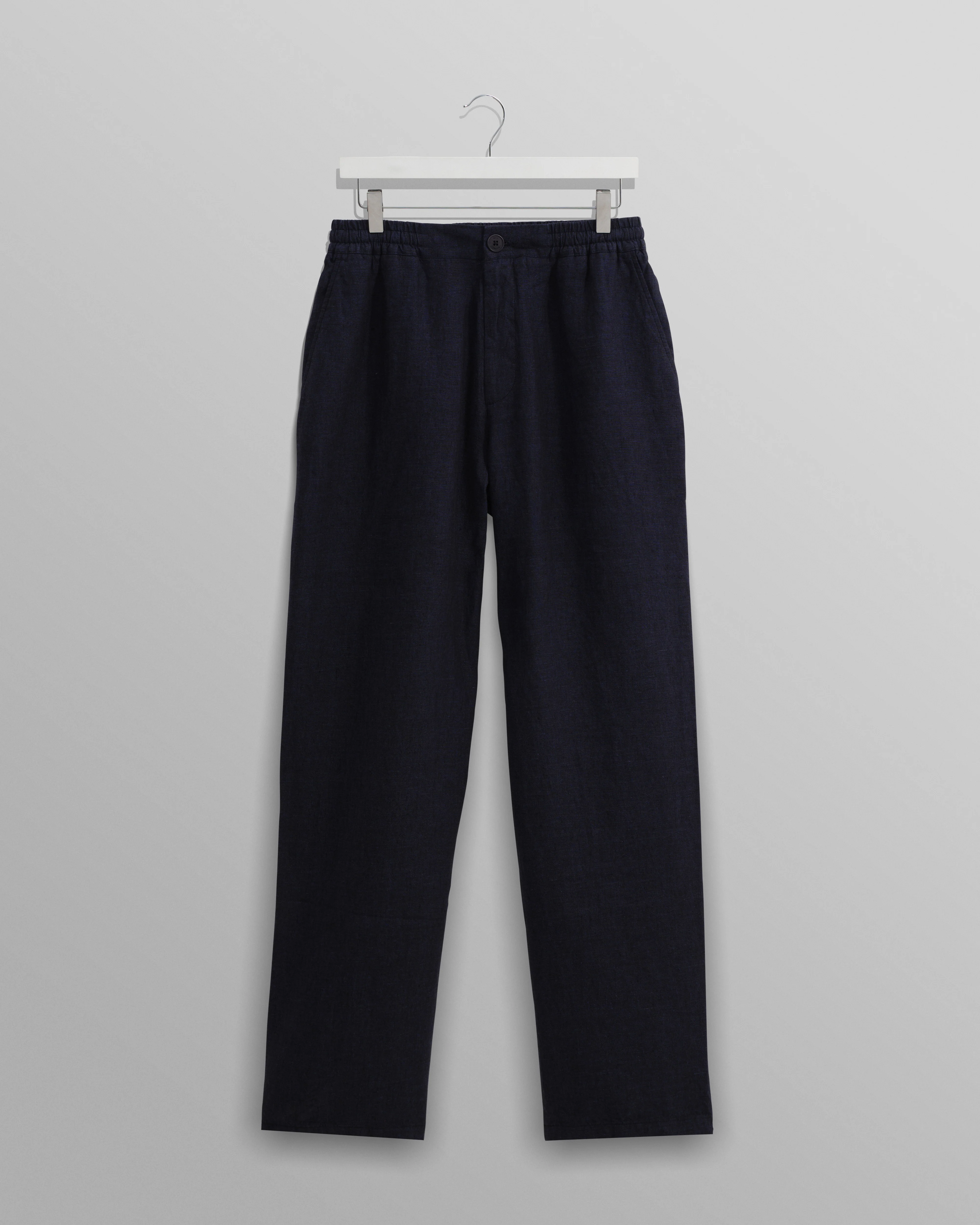Glencoe - Navy Two-Tone Linen Trousers